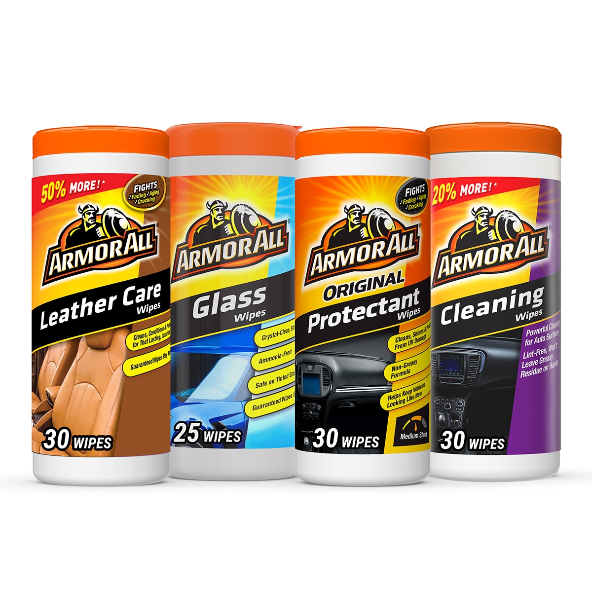 Armor All Car Interior Cleaner Glass Wipes for Dirt