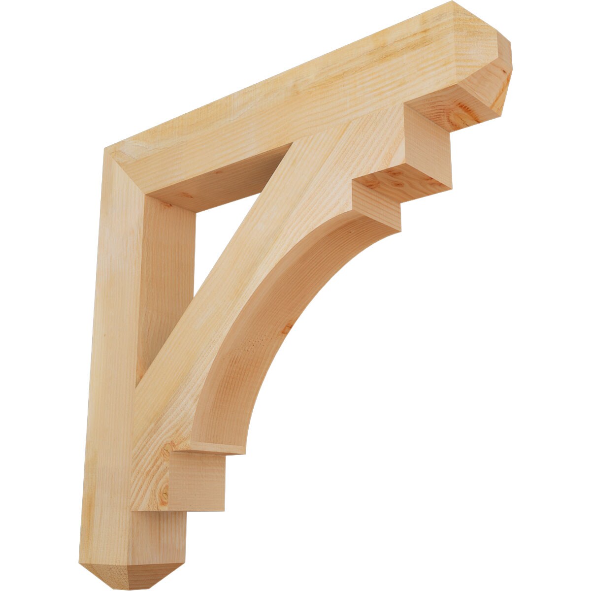 Ekena Millwork BKT06X38X38MRC04RDF Merced craftsman rough sawn 6-in x 38-in x 38-in Douglas fir Brown Wood Standard bracket