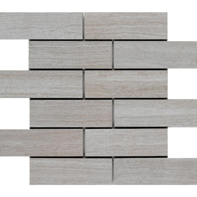 Style Selections Leonia Silver 12 In X, Silver Subway Tile