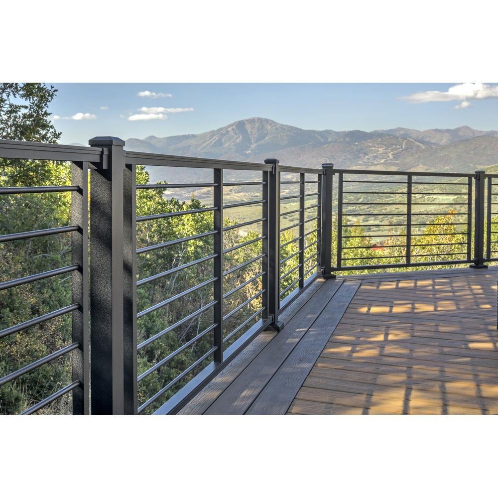 Trex Signature 8-ft x 42-in Charcoal Black Aluminum Deck Rail Kit in ...