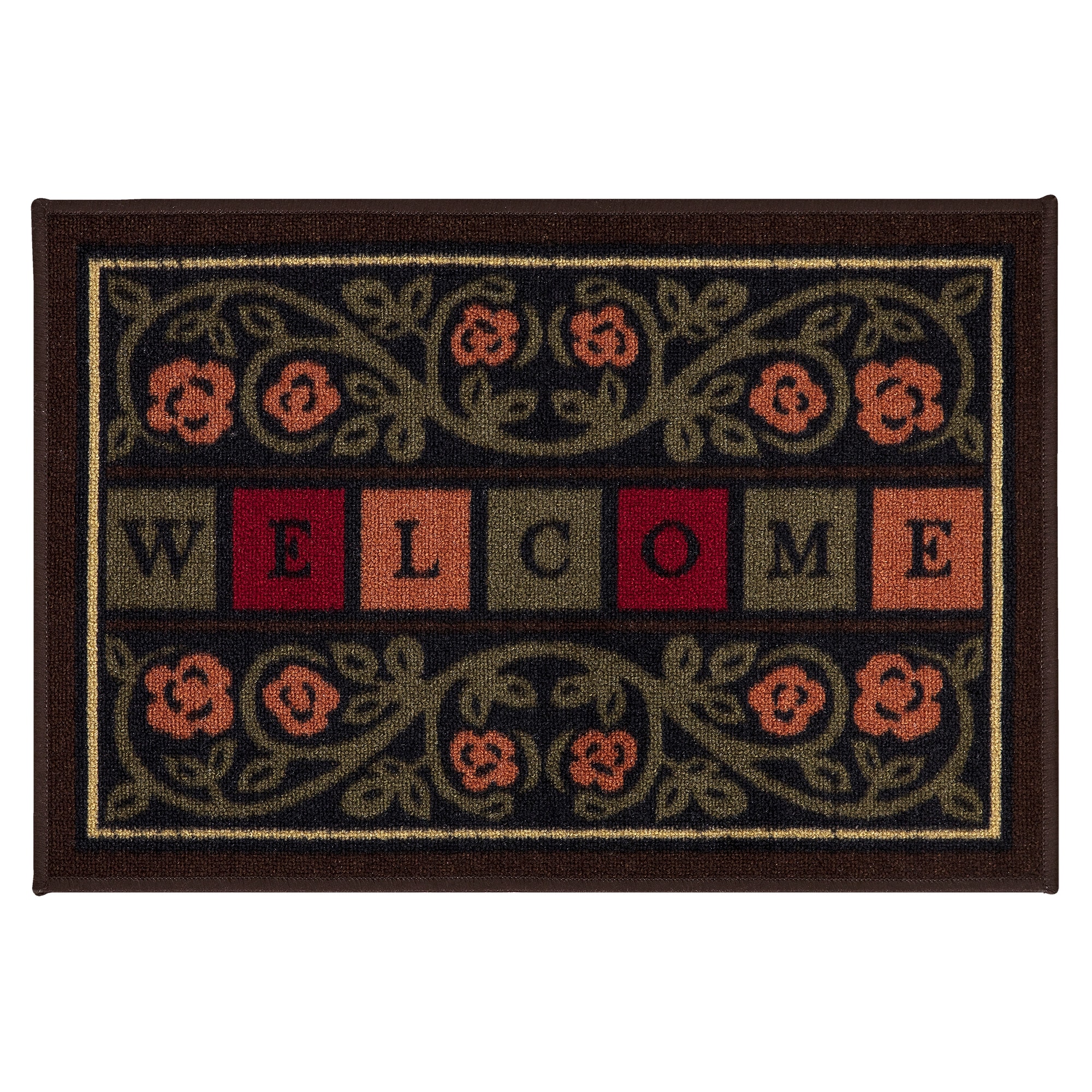 Ottomanson CLS3228-20X30 2-ft x 3-ft Multicolor Nylon Rectangular Indoor or outdoor Decorative Welcome Door mat