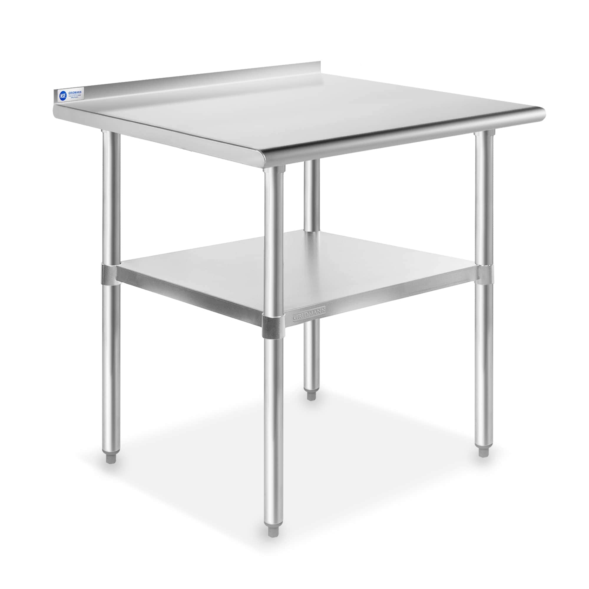 GRIDMANN GR08-BT2430. 30 x 24-in NSF Stainless Steel Prep Table with Backsplash