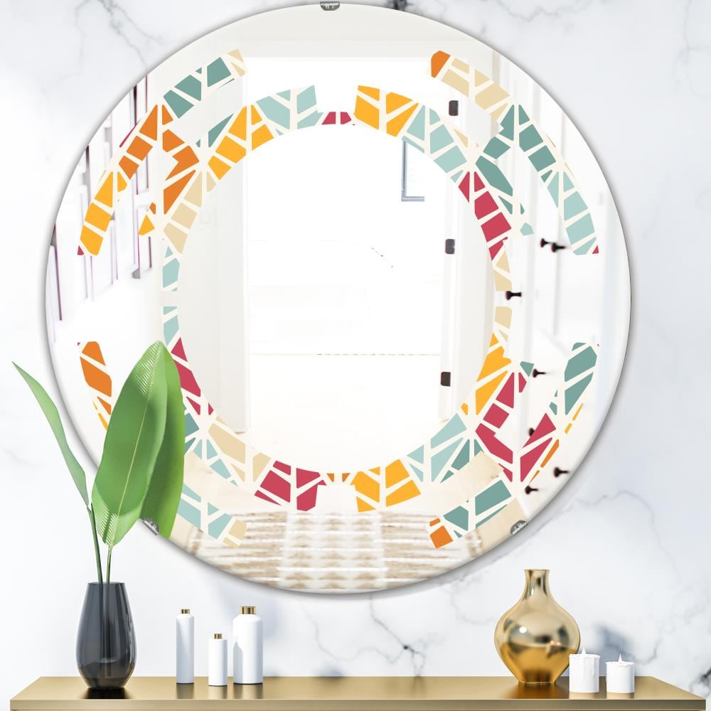 Designart Designart Mirrors 24-in W x 24-in H Round Multi-color ...