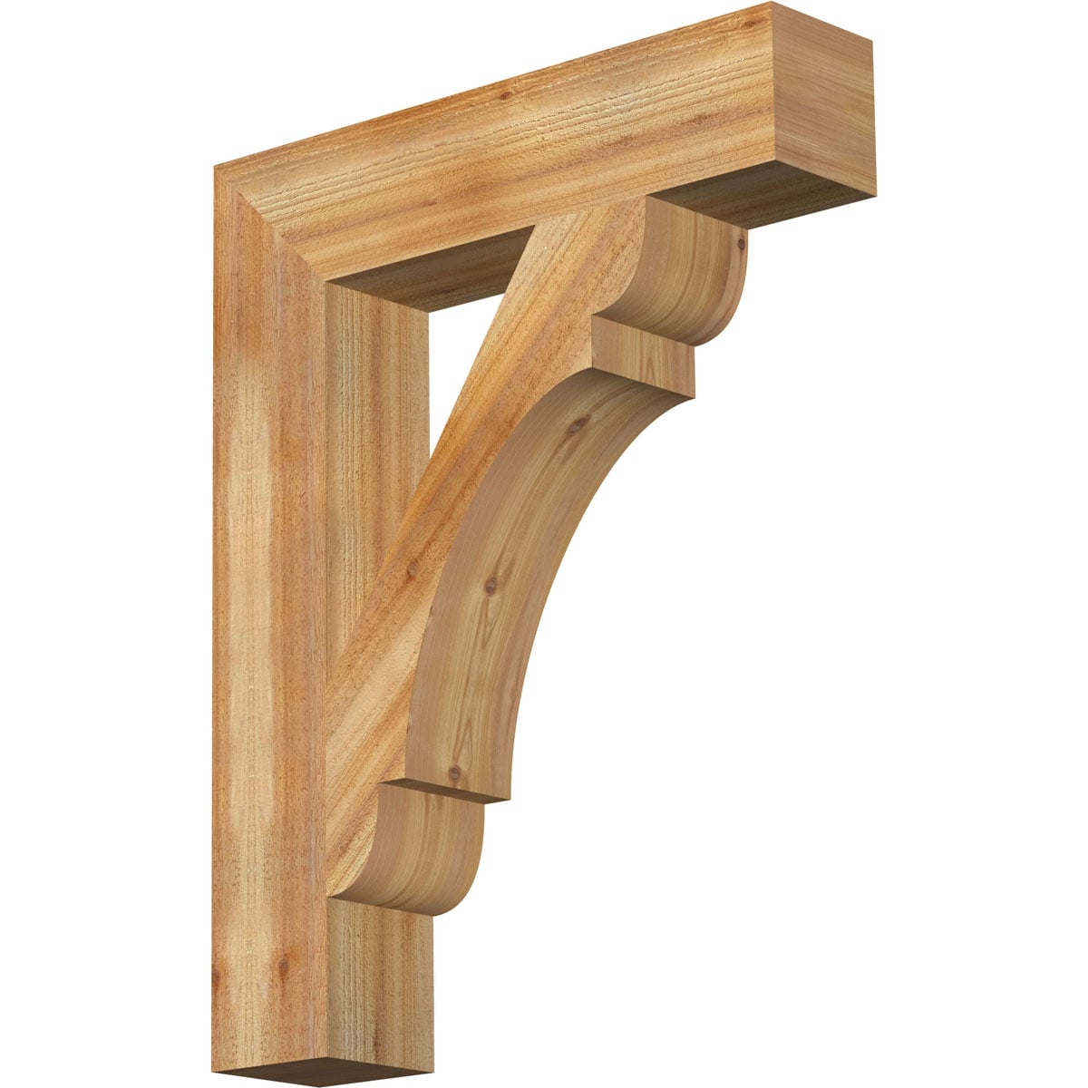 Ekena Millwork BKT06X28X36OLY05RWR Olympic block rough sawn 6-in x 28-in x 36-in Western red cedar Brown Wood Standard bracket