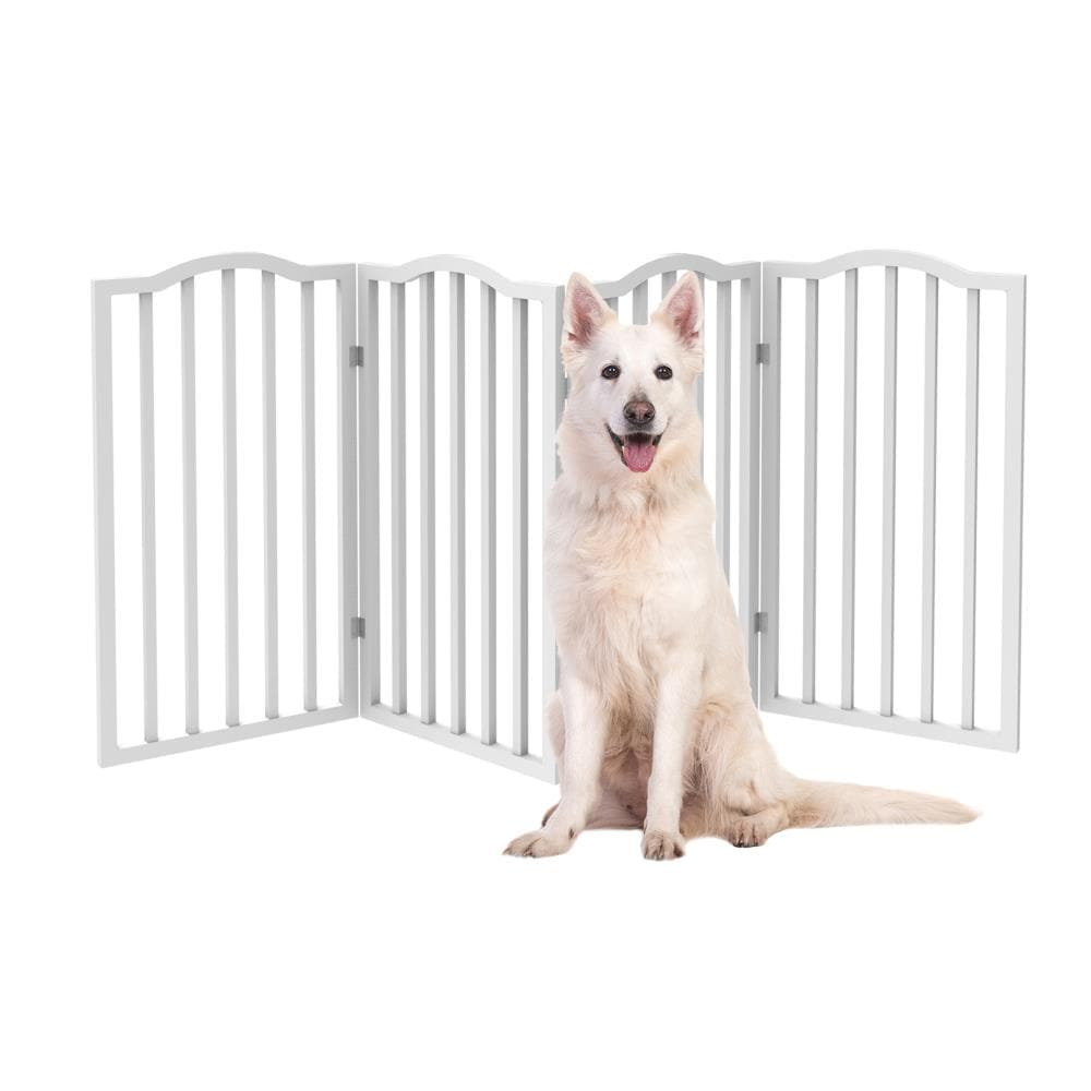 PETMAKER 32-in H Freestanding Expandable White Wood Pet Gate 741008RKJ ...