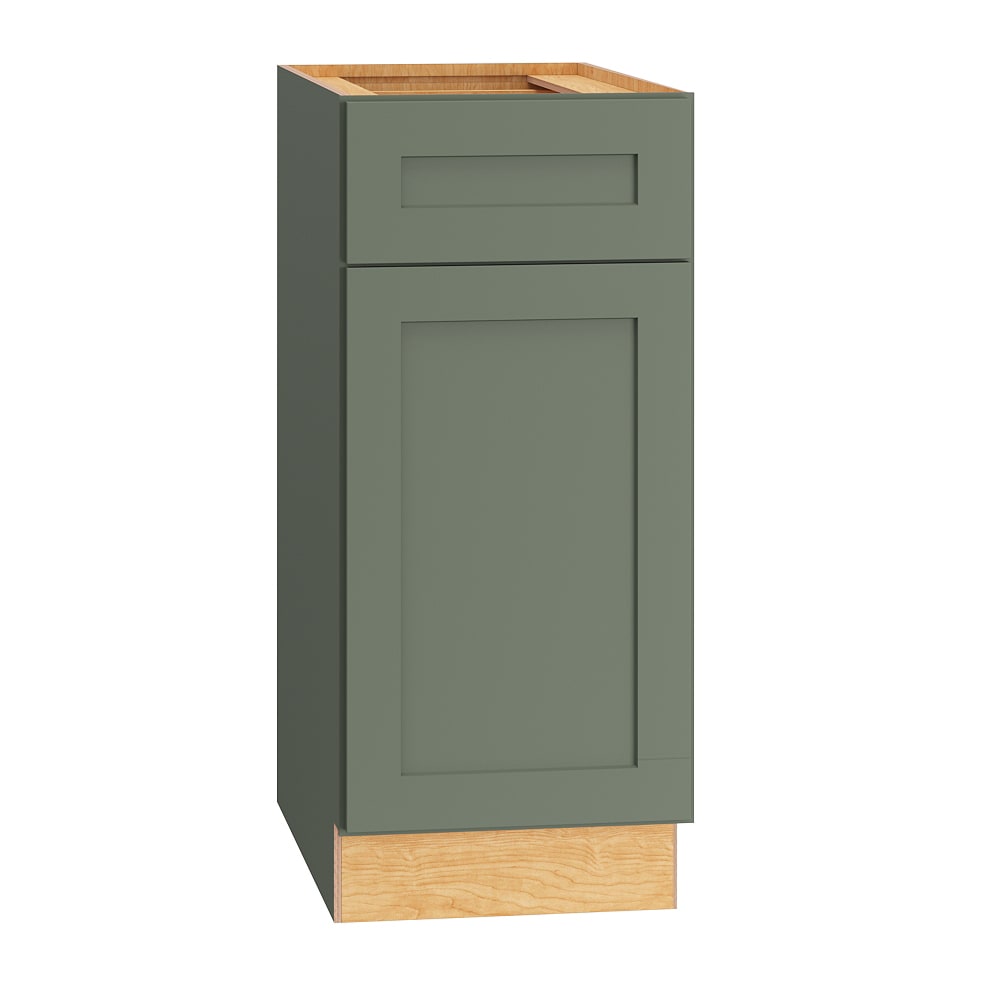 Diamond Express Jamestown 15-in W x 34.5-in H x 24-in D Retreat Green Pull-out Trash Cabinet Base Fully Assembled Plywood Cabinet Recessed Panel Shaker