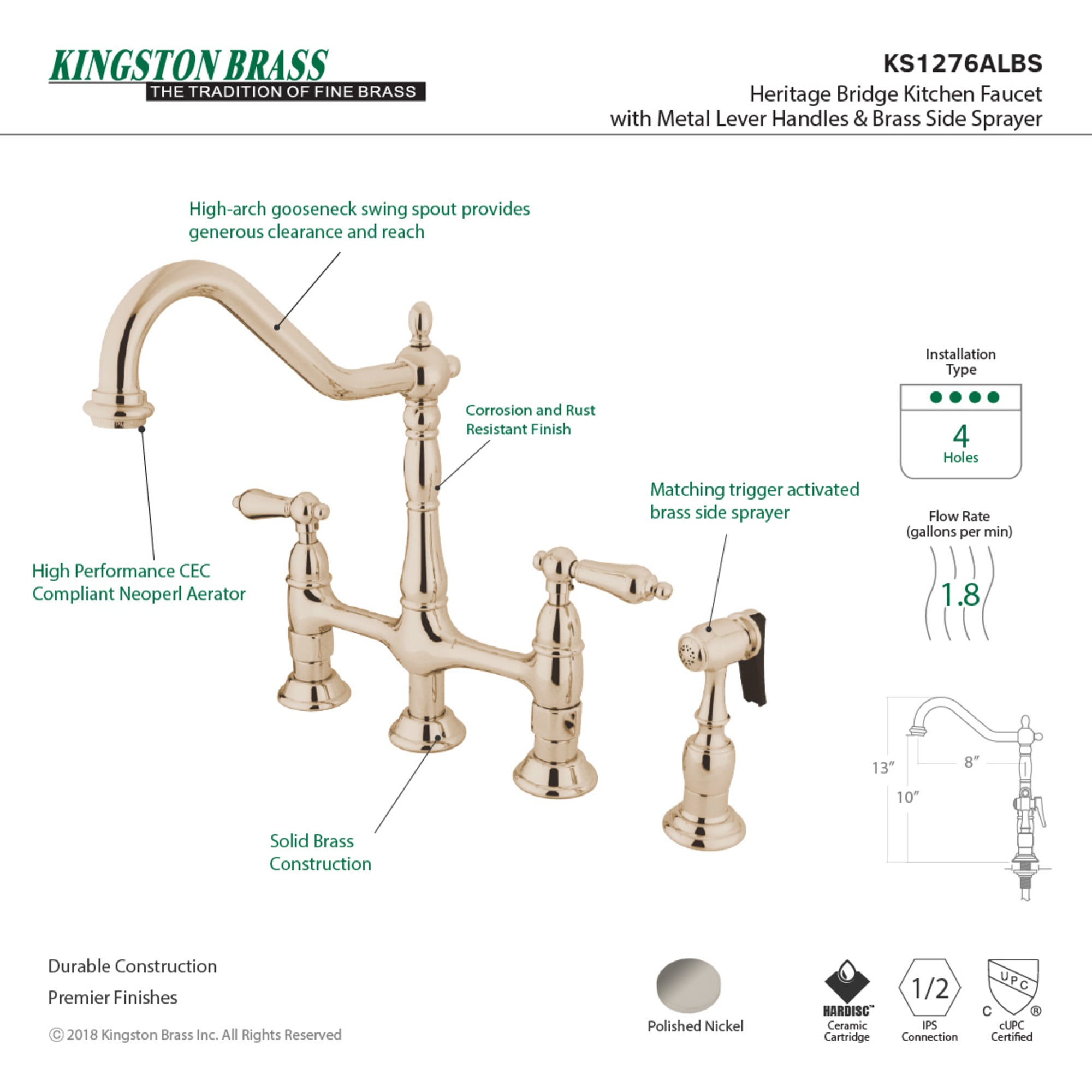 Kingston Brass WLKS1276ALBS Kitchen-Faucets - View #3