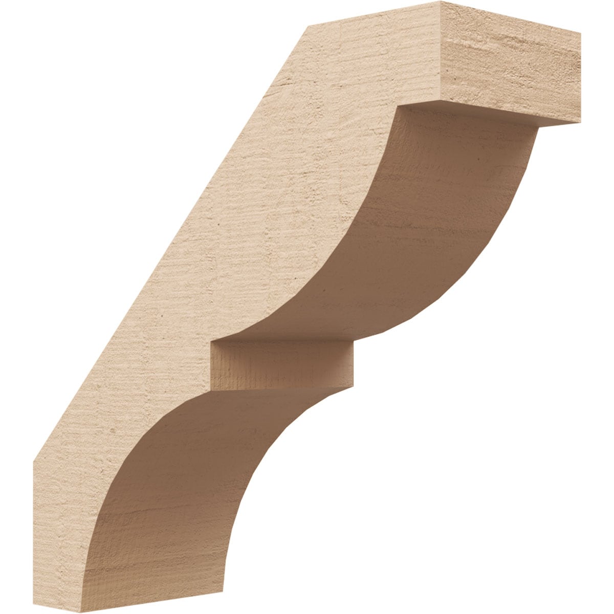 Ekena Millwork BRCUR05X14X14VALRCPR 5-in x 14-in x 14-in Primed Urethane Westlake Woodgrain TimberThane Knee Brace