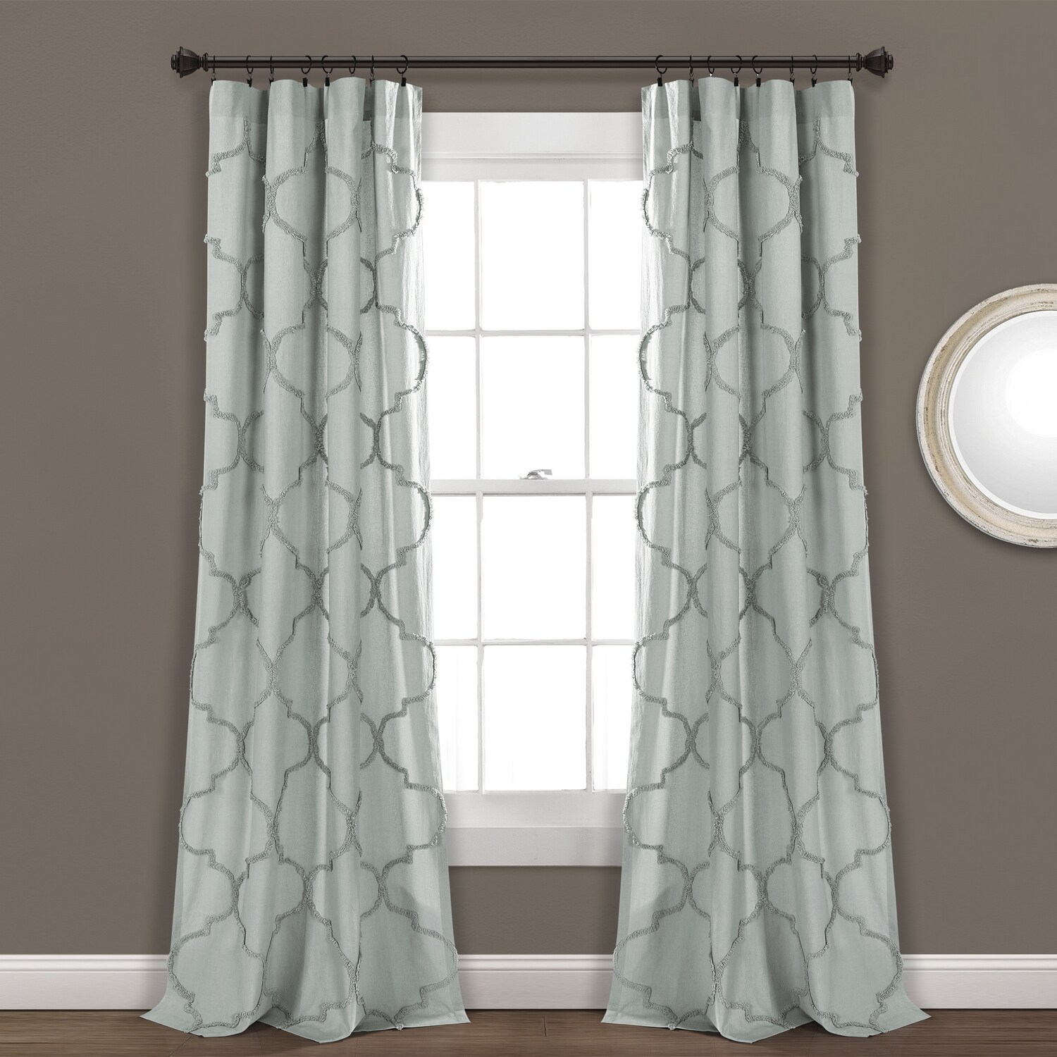 Lush Decor 16T003874 84-Inches Pastel Blue Rod pocket Curtain panel pair