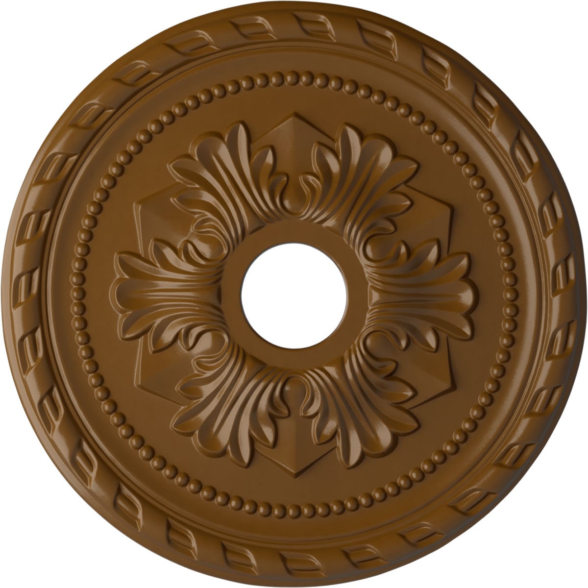 Ekena Millwork CM20PMSTF Palmetto 20.875-in W x 20.875-in L Painted Smokey Topaz Polyurethane Whole Ceiling Medallion