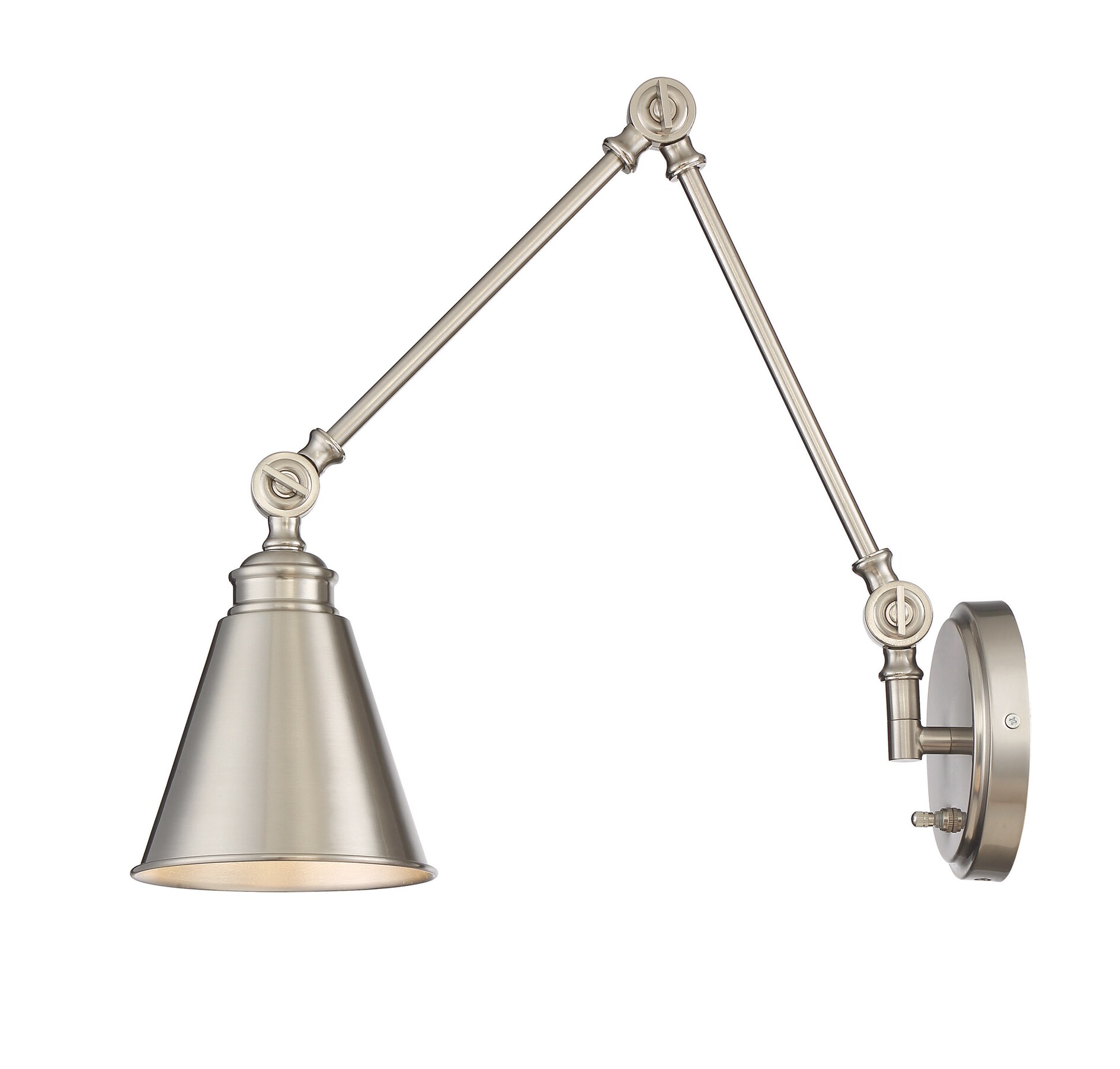 Satin Nickel Adjustable 1-Light Wall Sconce