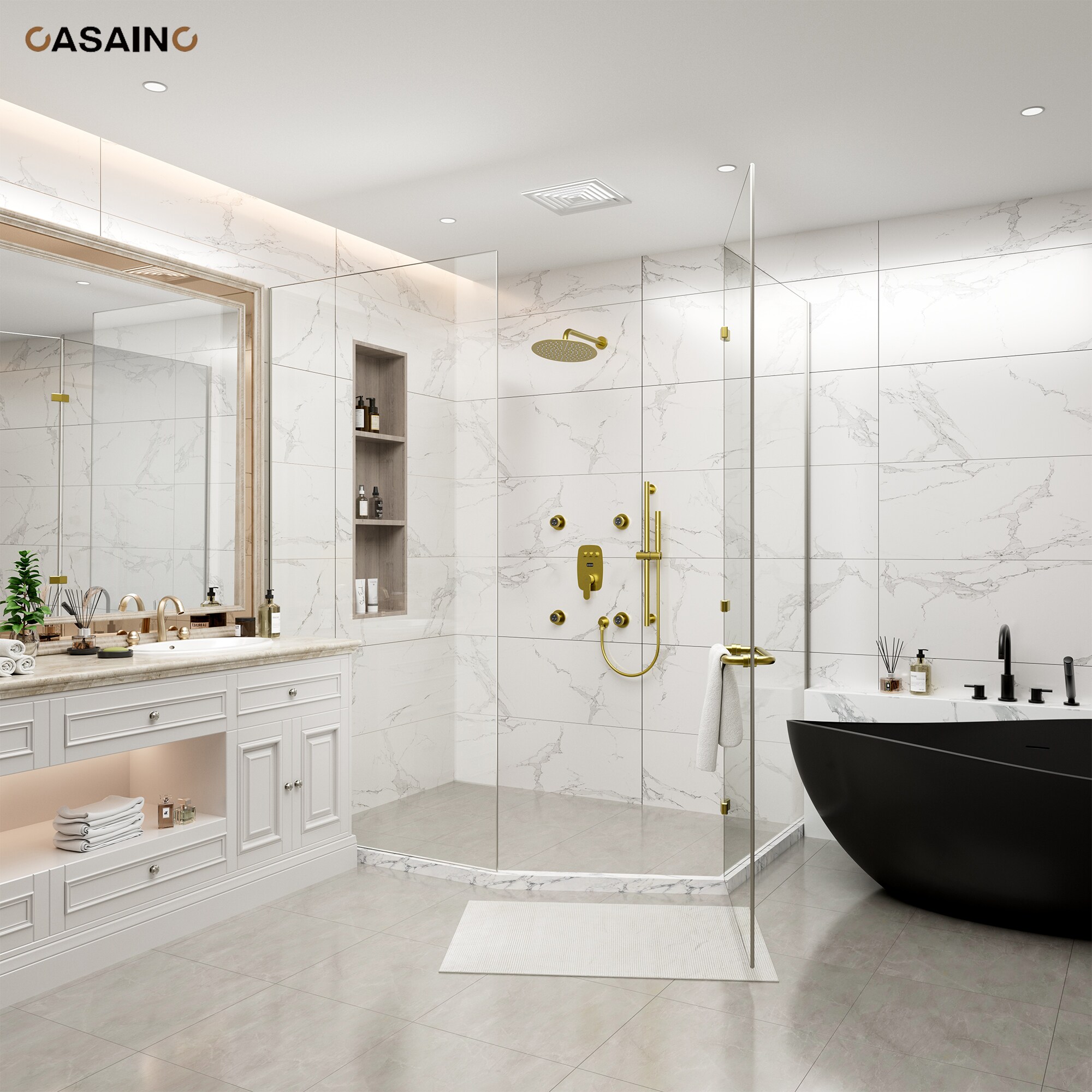 CASAINC BR01009SX12BG Showerhead-Bar-Panels - View #2