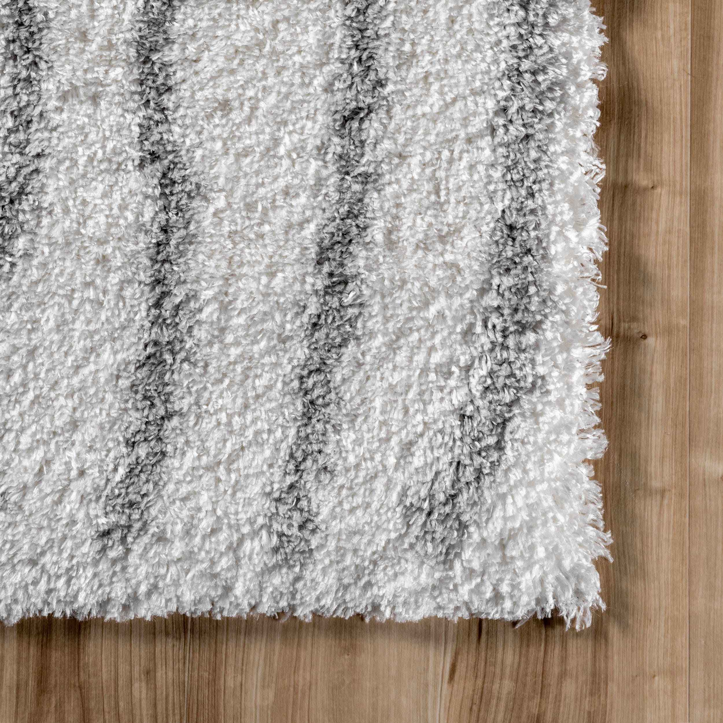 Reversible Gray Braided Shag Area Rug, 3' 3" x 5', Synthetic