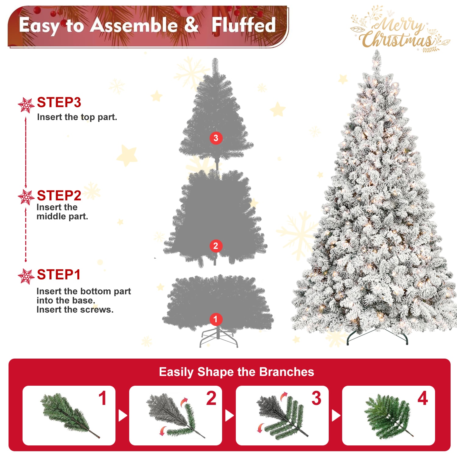 WELLFOR GG-283441AAA Artificial-Christmas-Trees - View #8