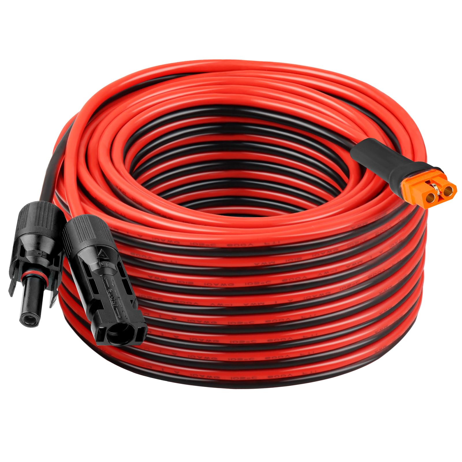 CYIKE  10AWG 50FT Solar to XT60i Extension Cable Heavy Duty Adapter Wire for Portable Power Station Solar Panel RV Outdoor High Temp UV Resistant