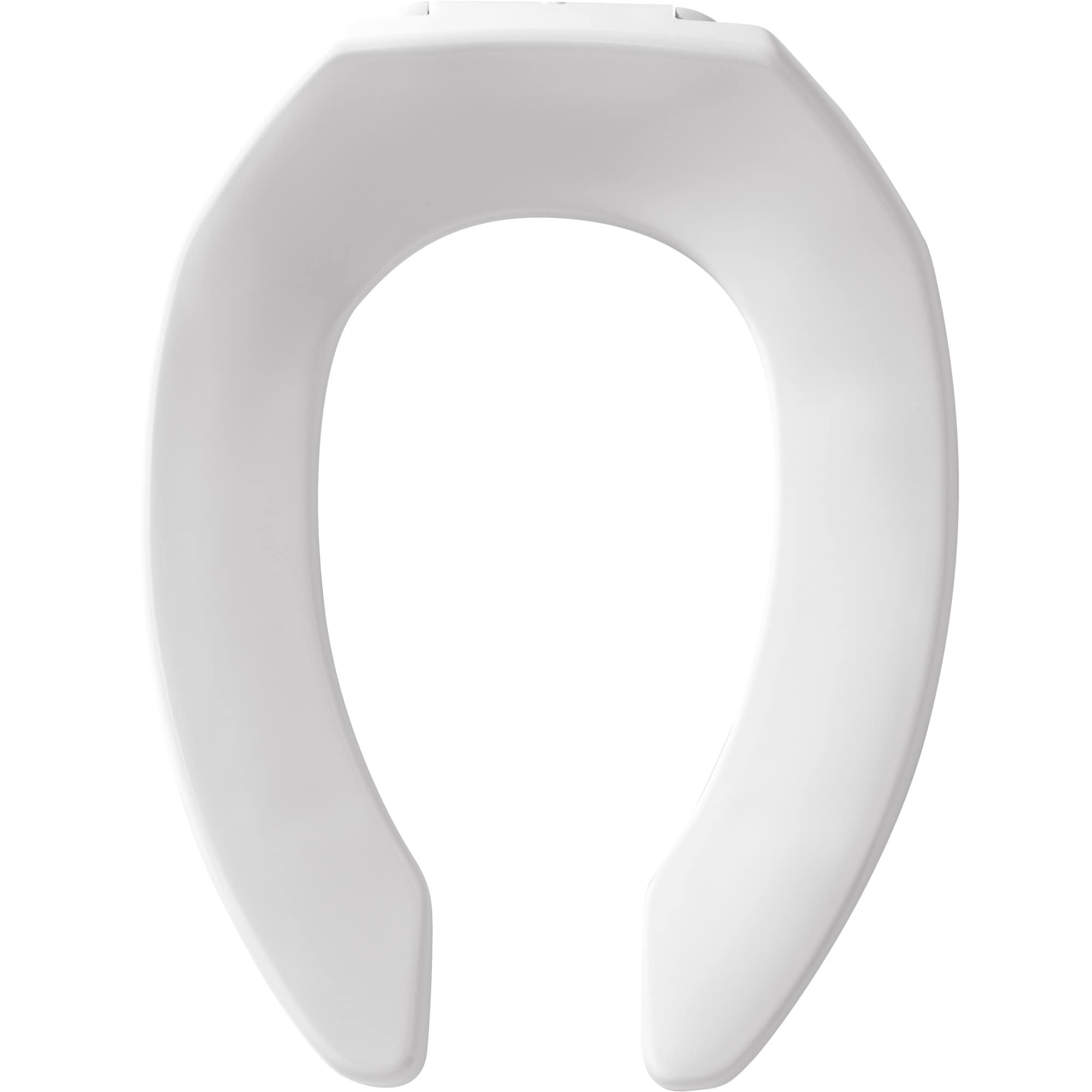 Bemis 1955SSCT 000 Never Loosens Open Front Plastic White Elongated Soft Close Toilet Seat