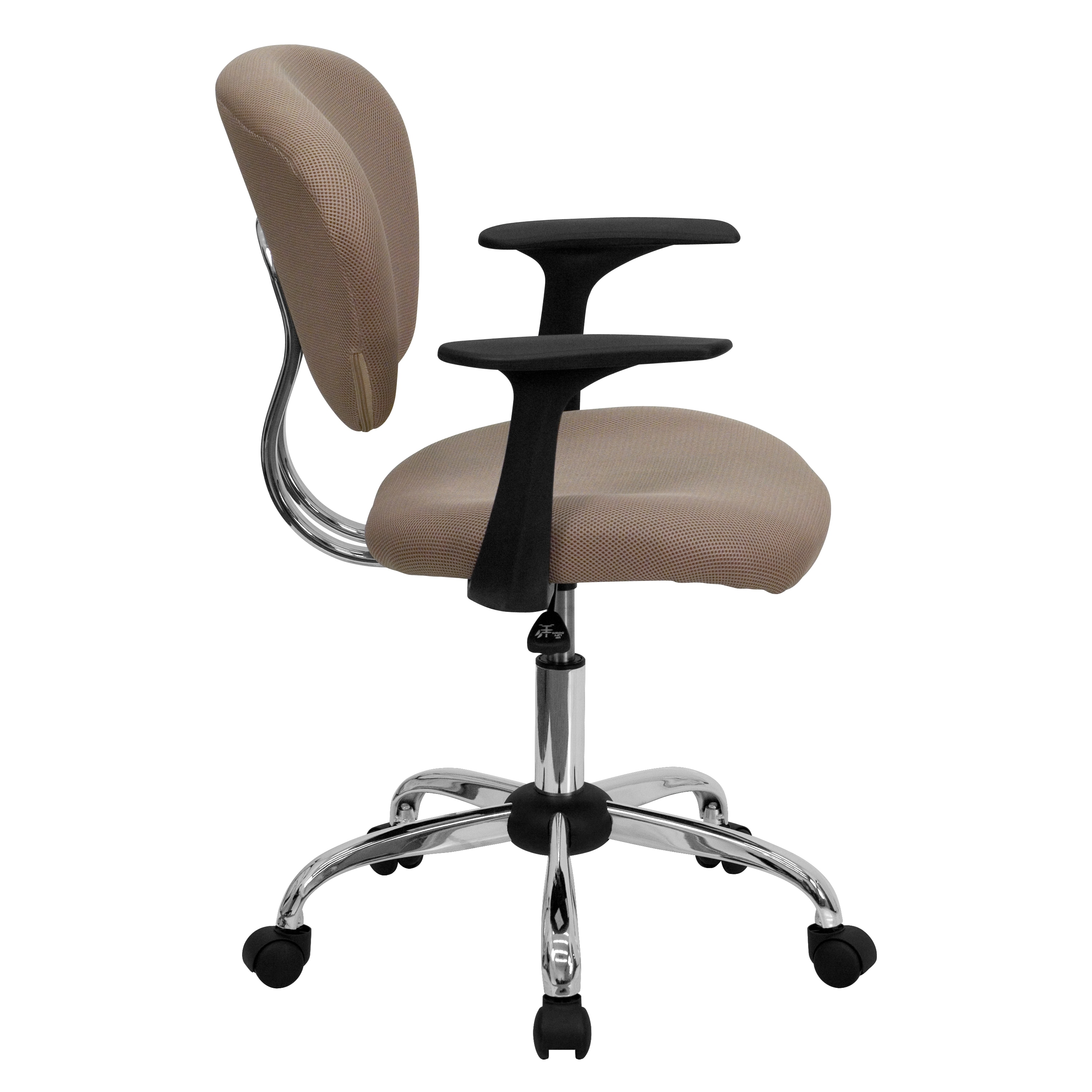 ErgoComfort Mid-Back Brown Mesh Swivel Task Chair