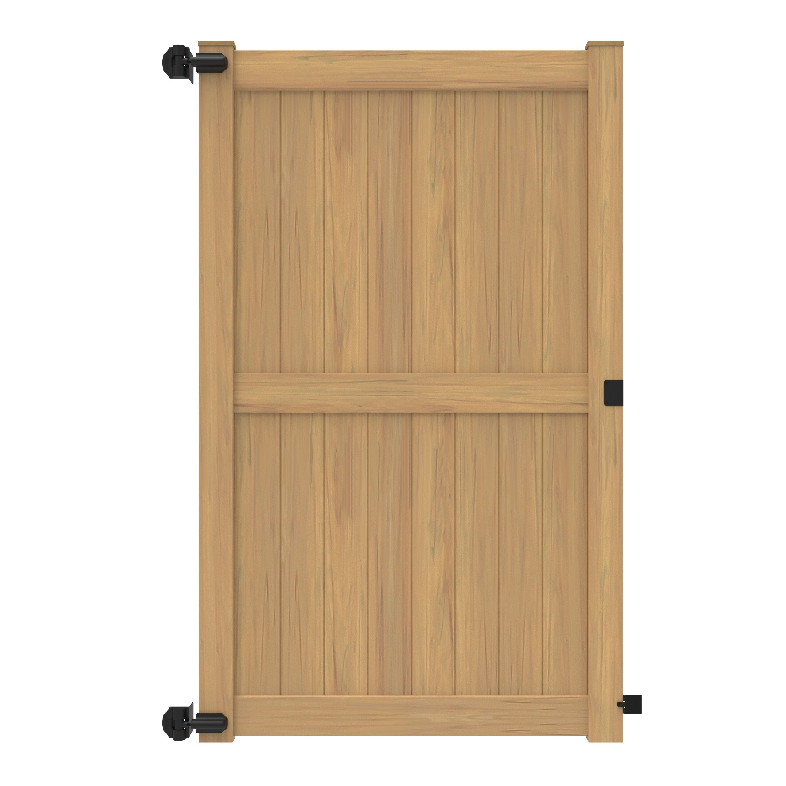 Freedom Hampton 8-ft H x 5-ft W Woodgrain Gray Vinyl Flat-top Fence Gate Kit (Unassembled)
