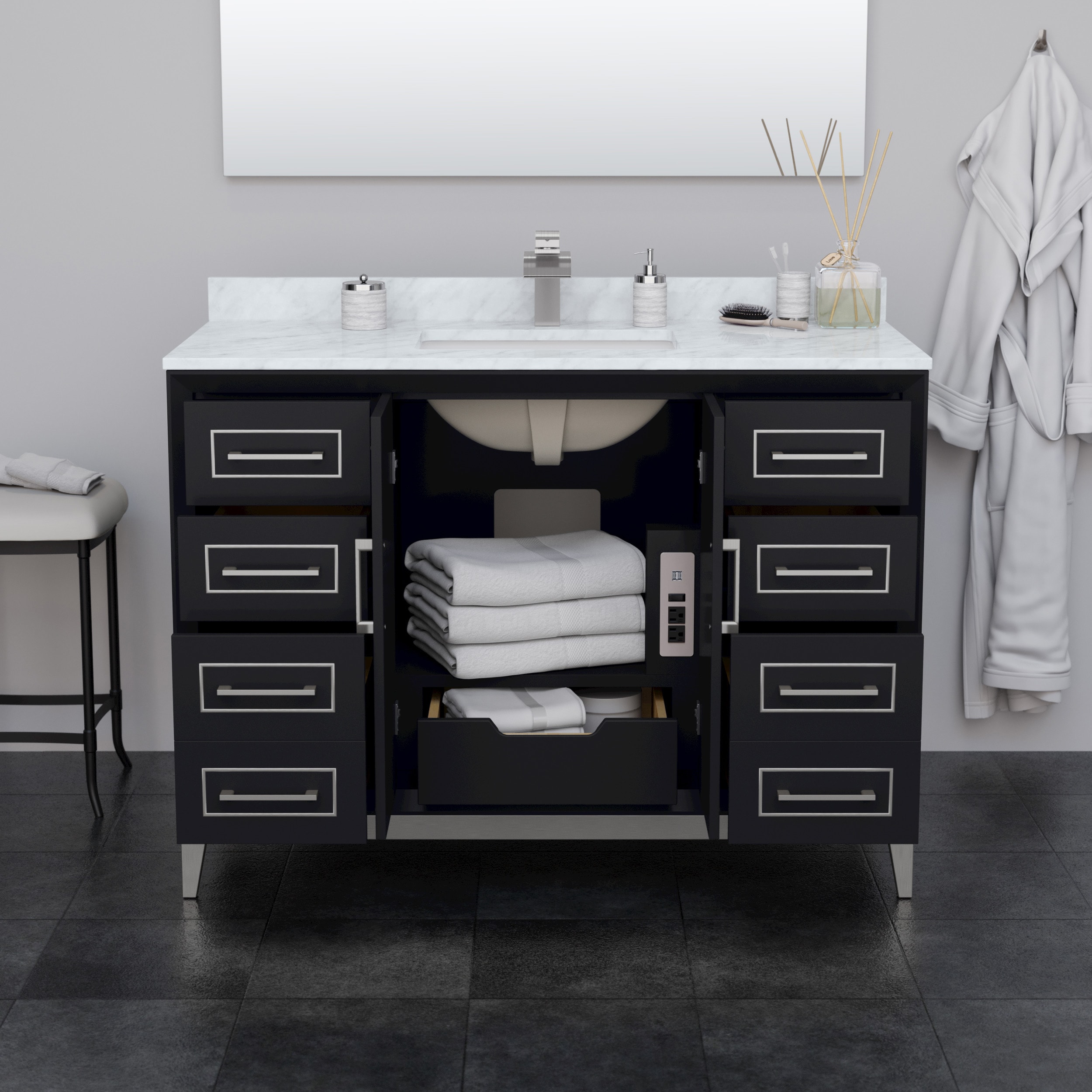 Wyndham Collection WCH515148SBKWCUNSMXX Bath-Vanity-Combo - View #3