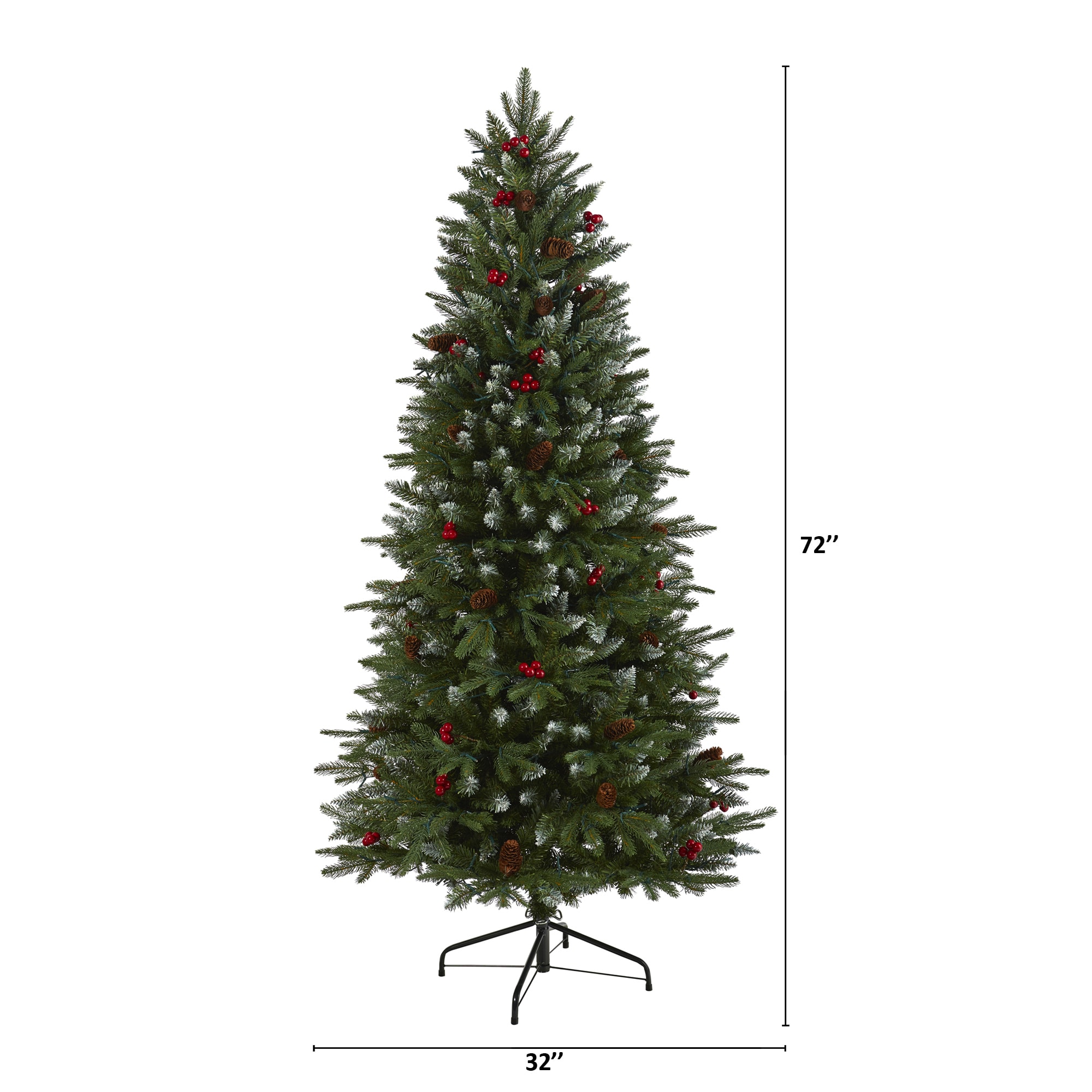 Nearly Natural 6-ft Spruce Pre-lit Flocked Artificial Christmas Tree with LED  Lights in the Artificial Christmas Trees department at