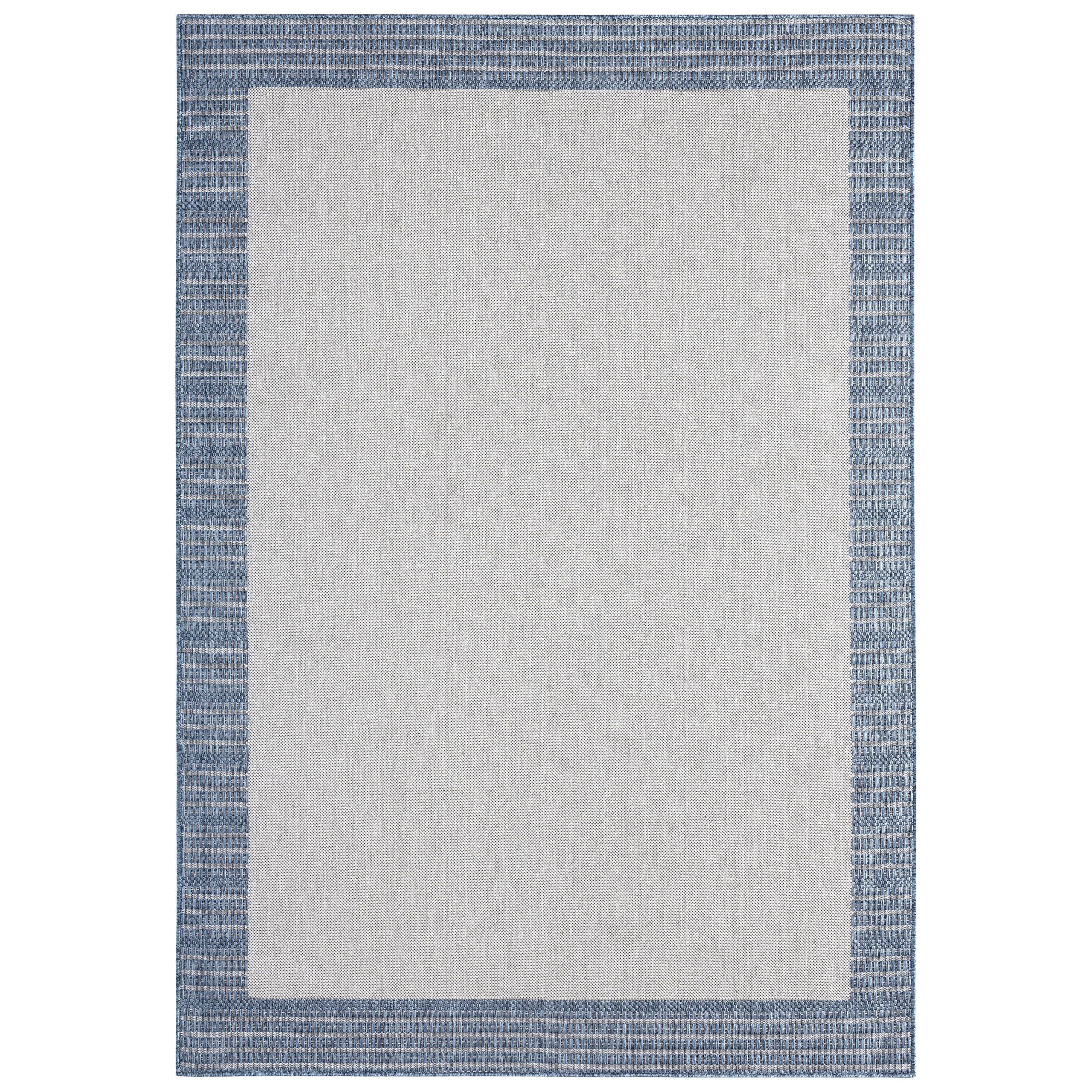 Nicole Miller 2-3754-705 Patio Country Landry 5 x 7 (ft) Polypropylene Grey/Blue Rectangular Indoor/Outdoor Border French Country Area rug