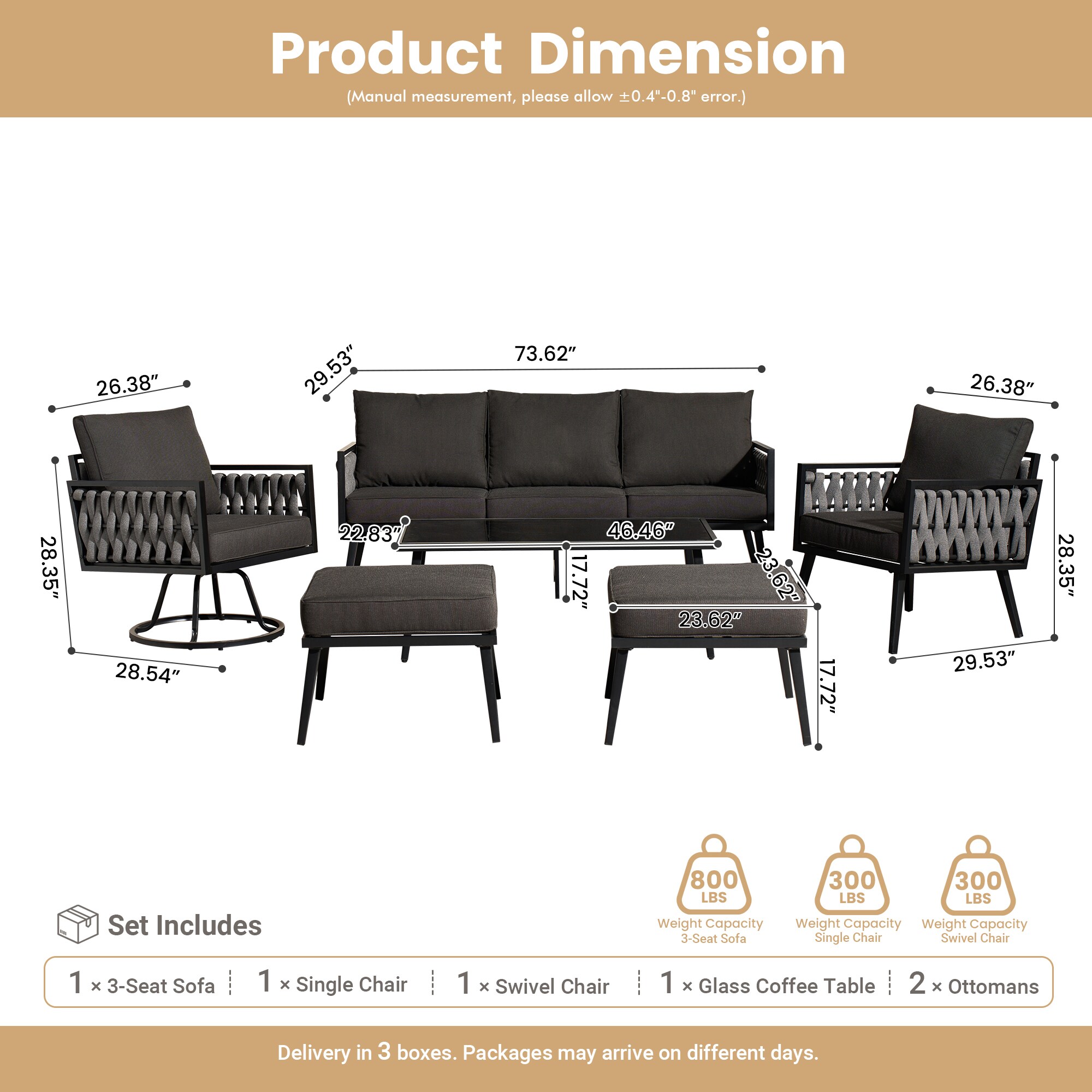 Ovios VRS106 Patio-Conversation-Sets - View #8