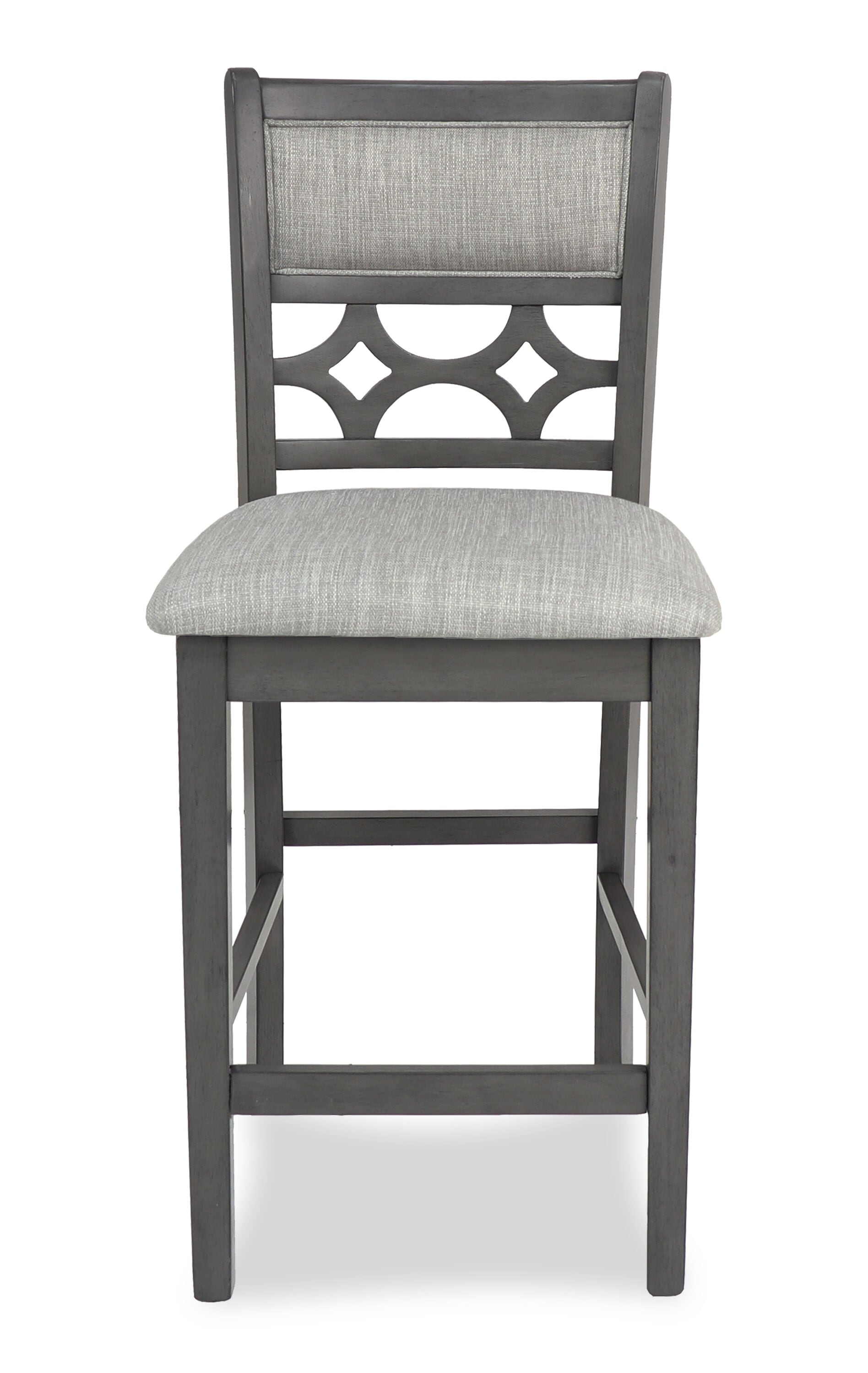 Contemporary 42" Round Gray Dining Set with 4 Padded Chairs