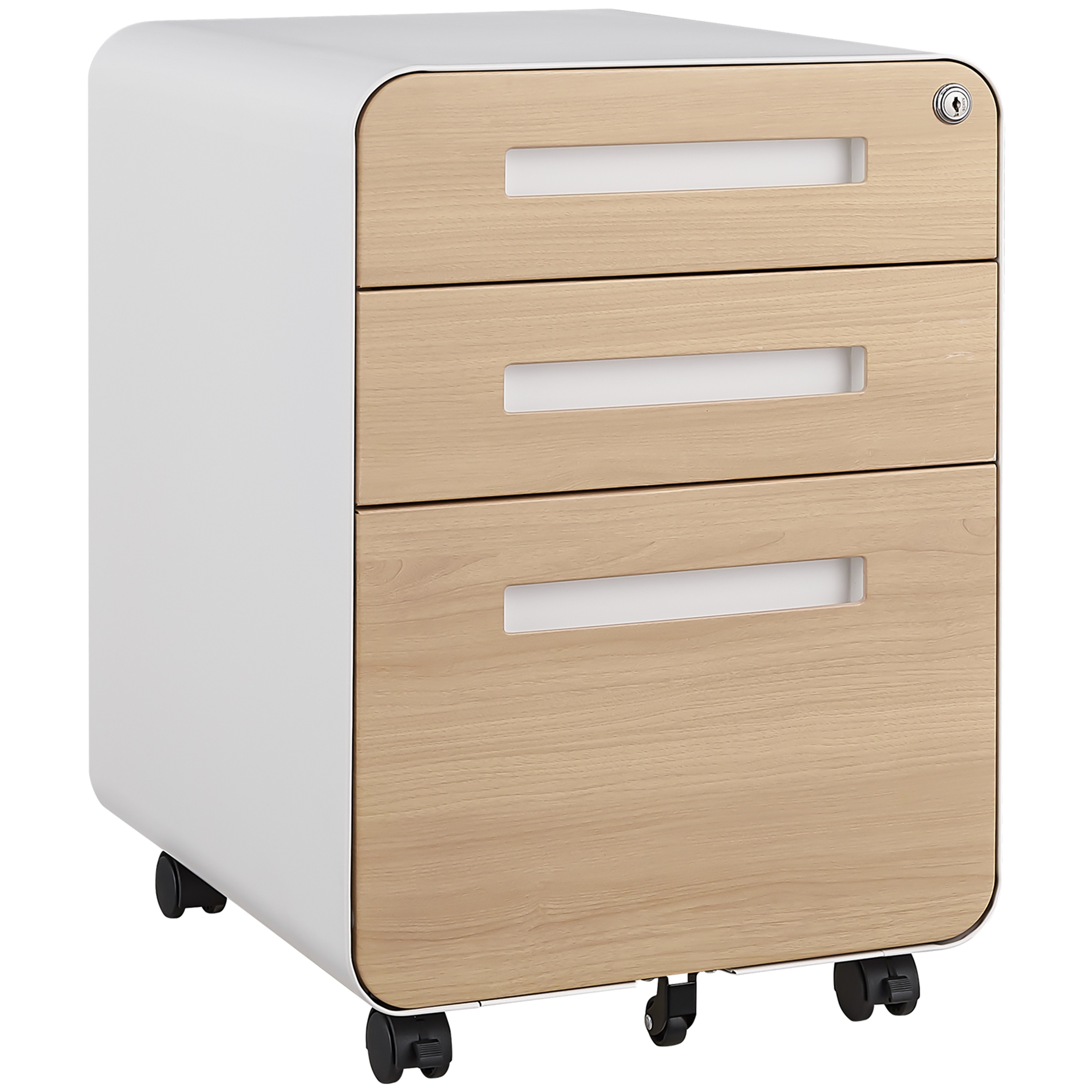 LOVMOR SF-Y-W1247P145906 3 Drawer Mobile File Cabinet Under Desk Office Simple Style Versatile Storage Cabinet for Legal Letter A4 Files with 5 Wheel