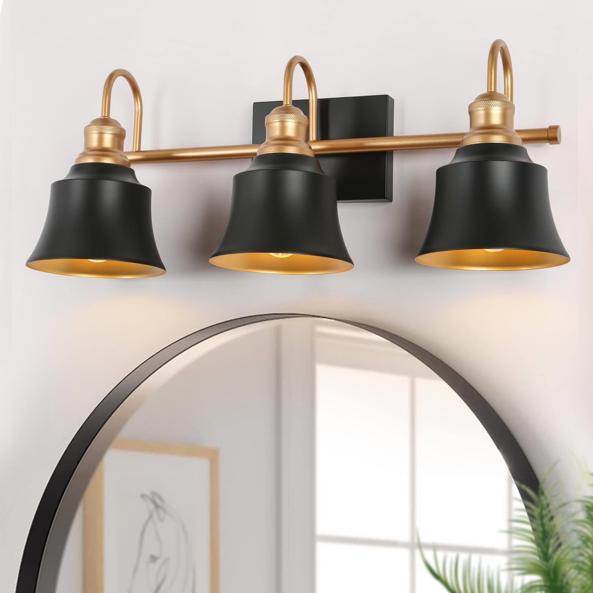 Uolfin JQFEIA-LWS249W3-S8 22.8-in 3 -Light Matte Black Modern/contemporary Vanity light