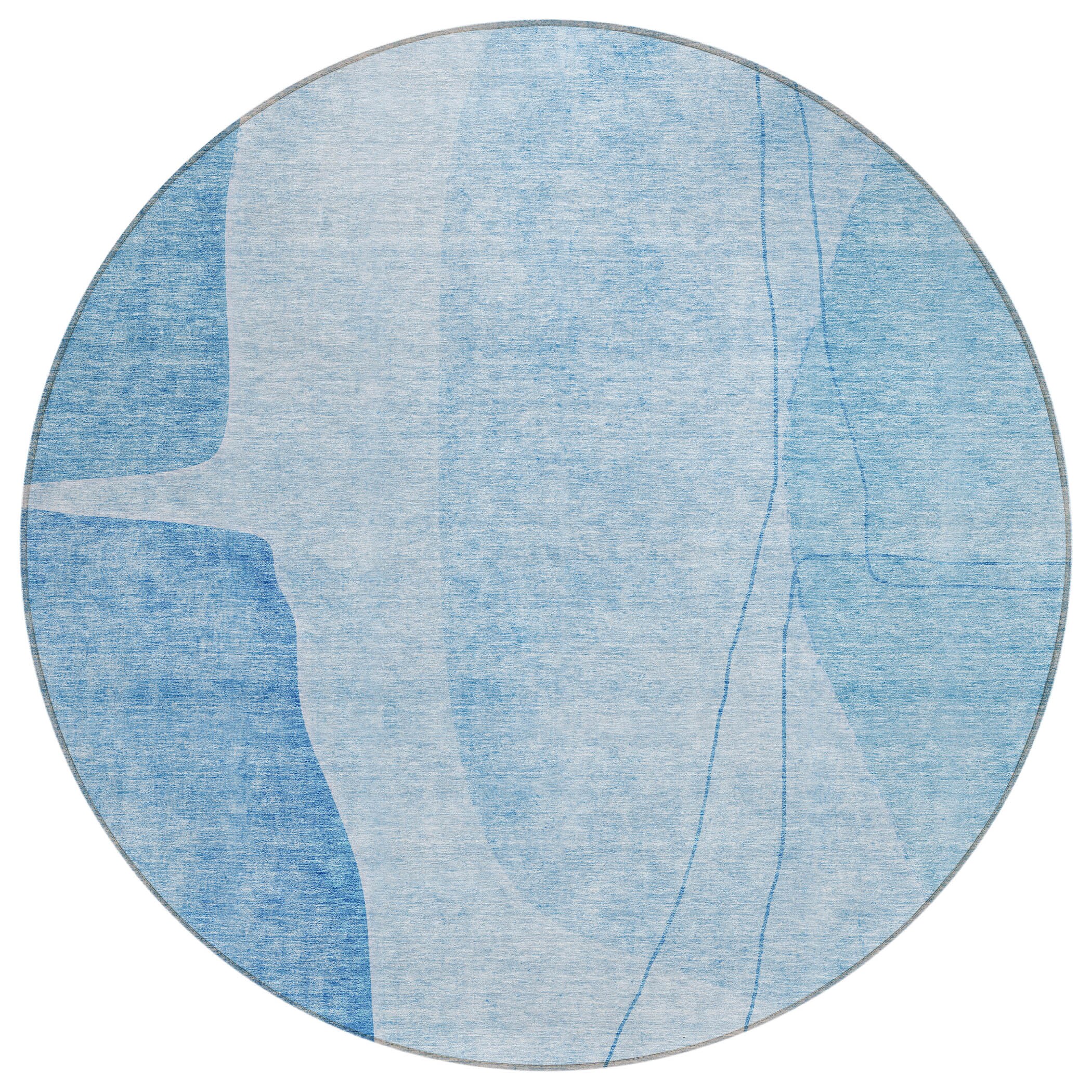 Addison Rugs ACN696BU8RO Chantille ACN696BU 8 x 8 (ft) Polyester Blue Round Indoor/Outdoor Geometric Machine washable Area rug