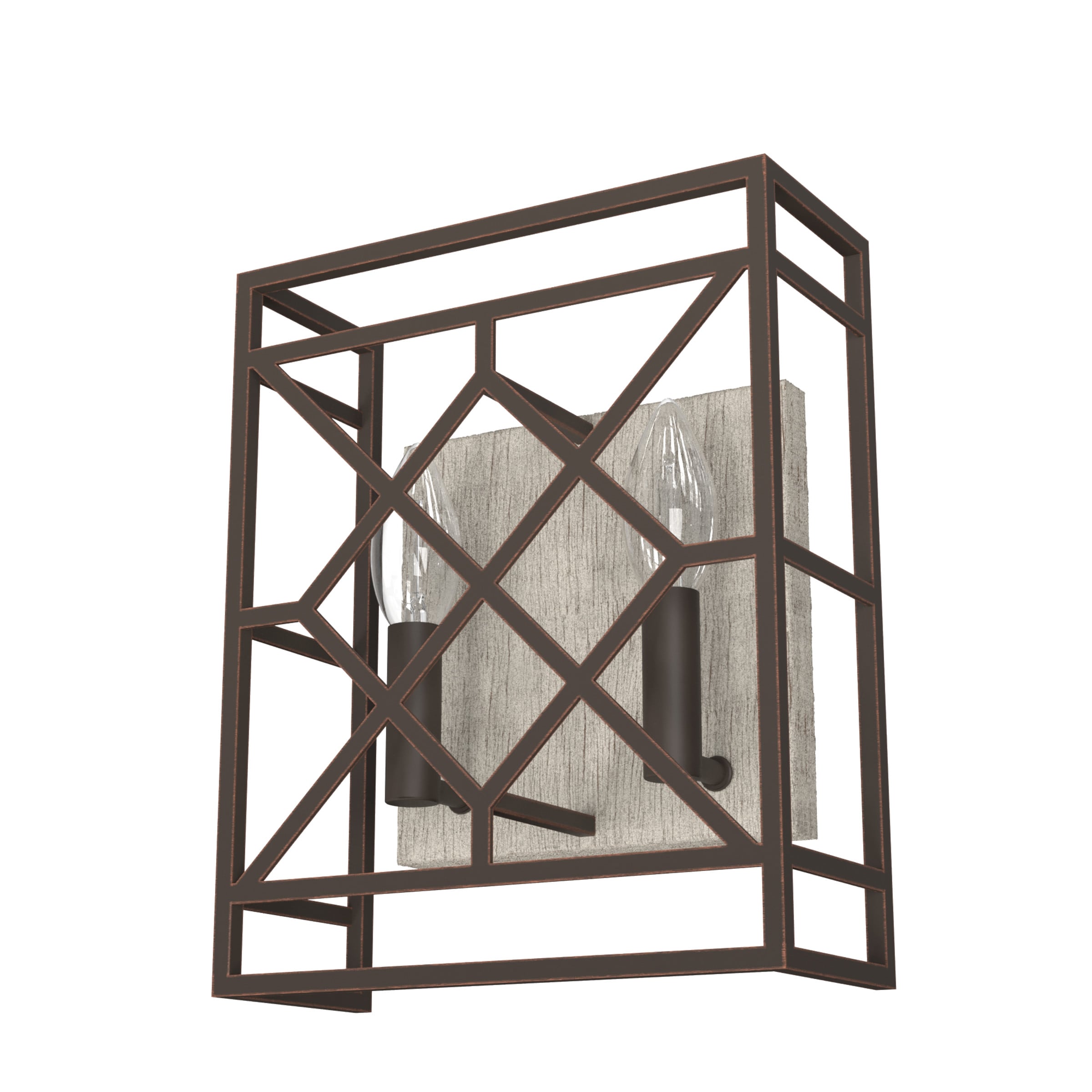 Hunter 19335 Langwood 9.5-in W 2 -Light Matte Copper Transitional Wall Sconce