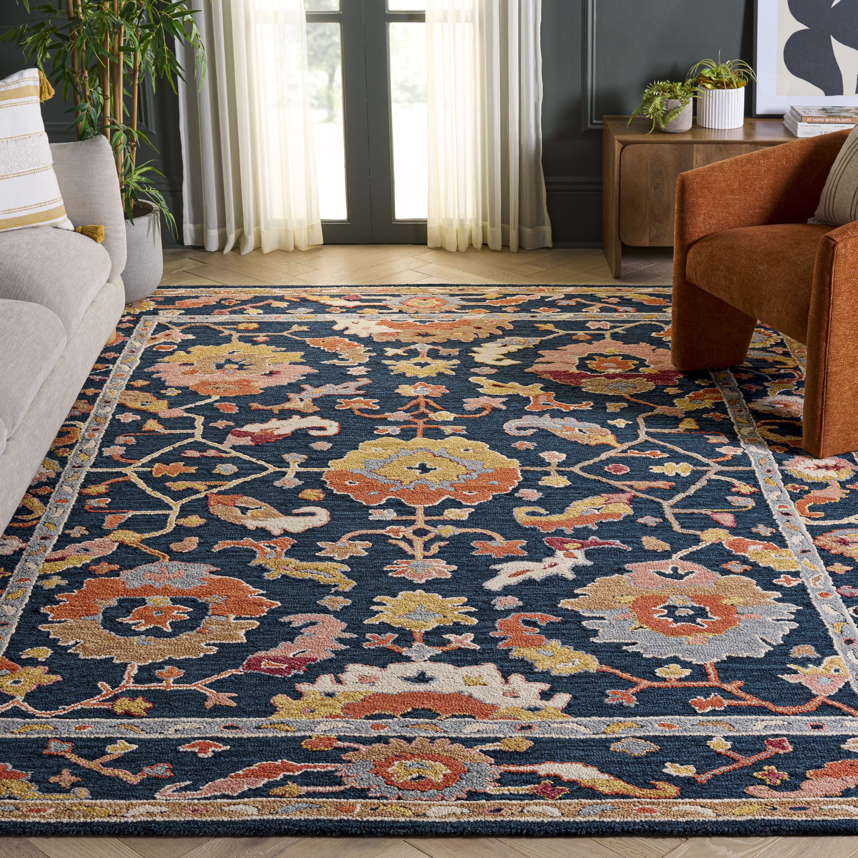 Metro 328N Navy Red 8in x 10in Rug