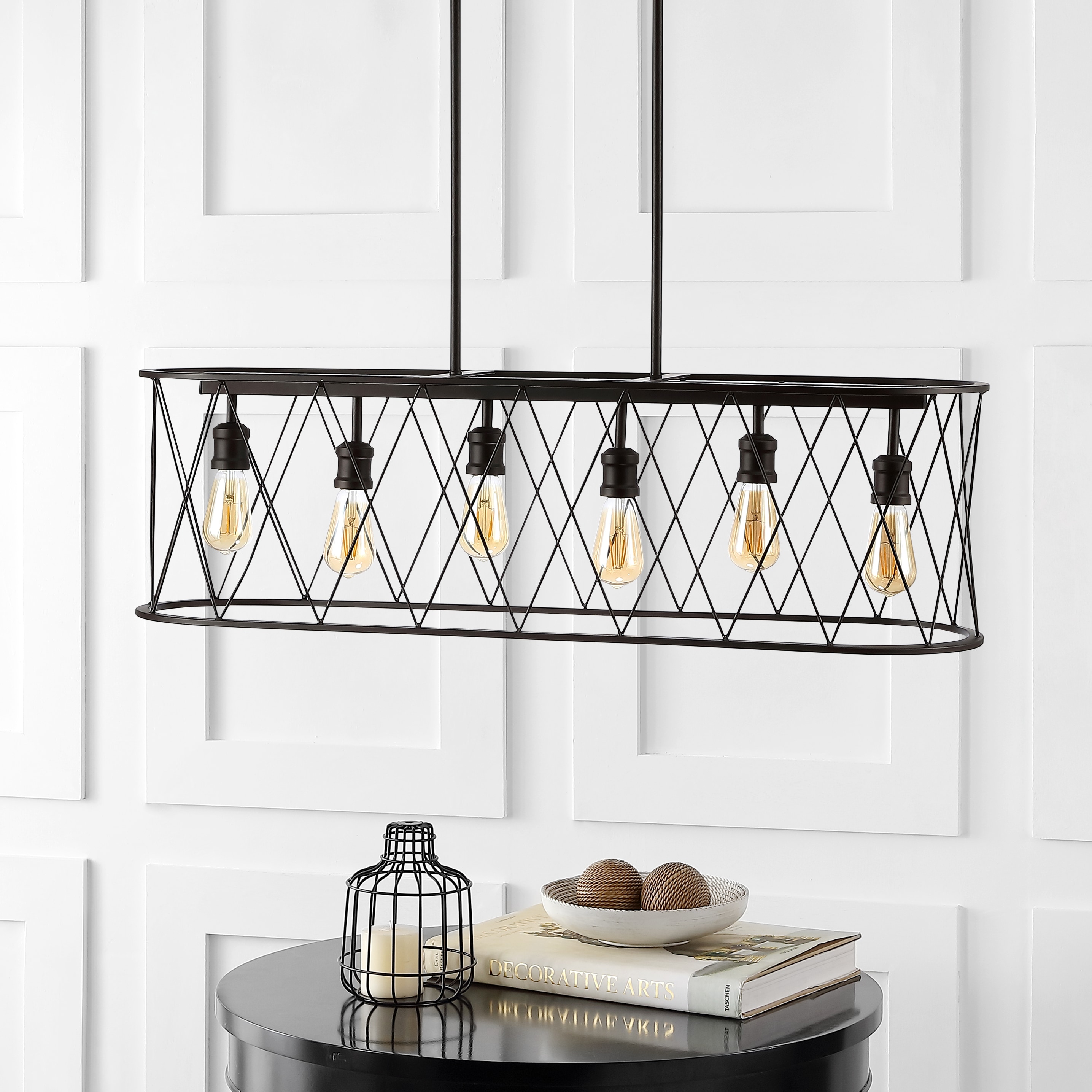 Marion 37.75" Oil-Rubbed Bronze Farmhouse LED Pendant
