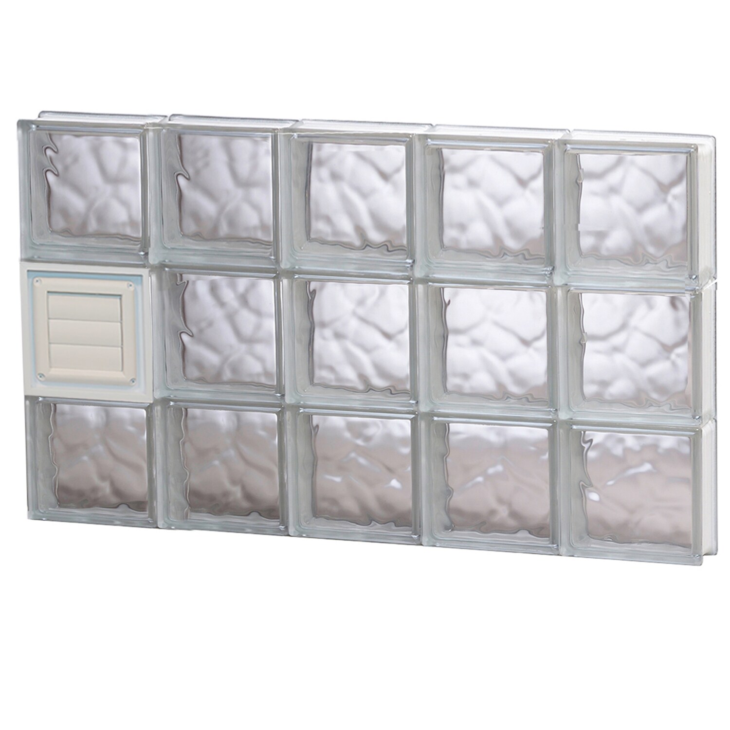 REDI2SET D4024DC Wavy Glass 38-3/4-in x 23-1/4-in Frameless Replacement Dryer vent Glass Block Window