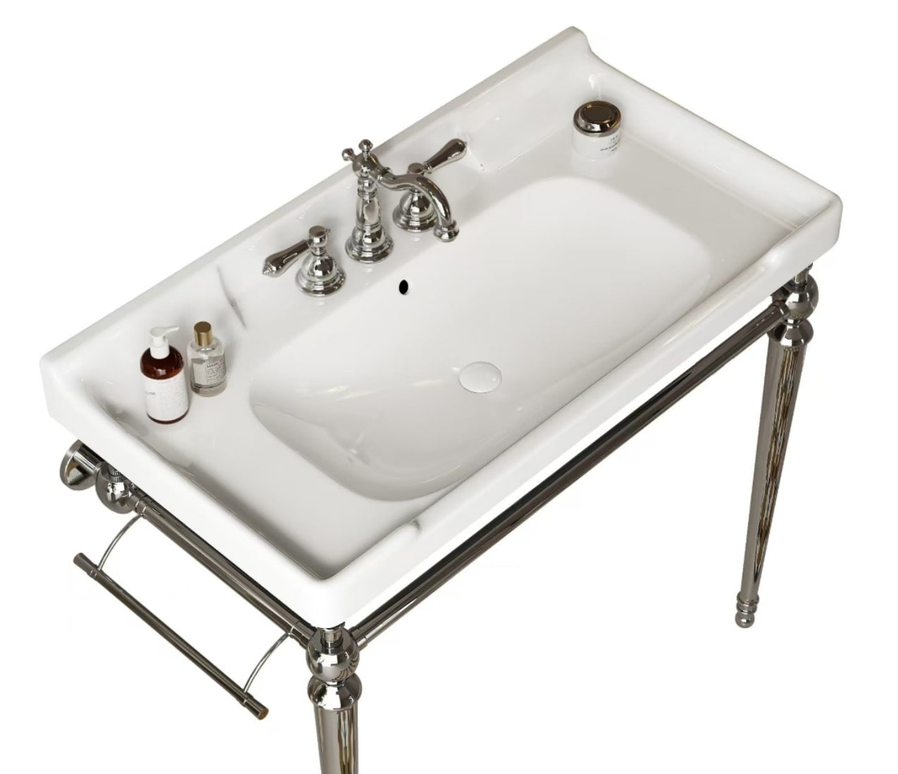 Tatayosi 36 Inches White Bathroom Basin Ceramic with 3 pre-drilled hole NO Cabinet