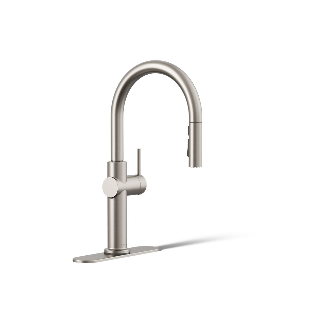 KOHLER K-22972-VS Crue Vibrant Stainless Single Handle Deck-mount Pull-down Kitchen Faucet with Sprayer