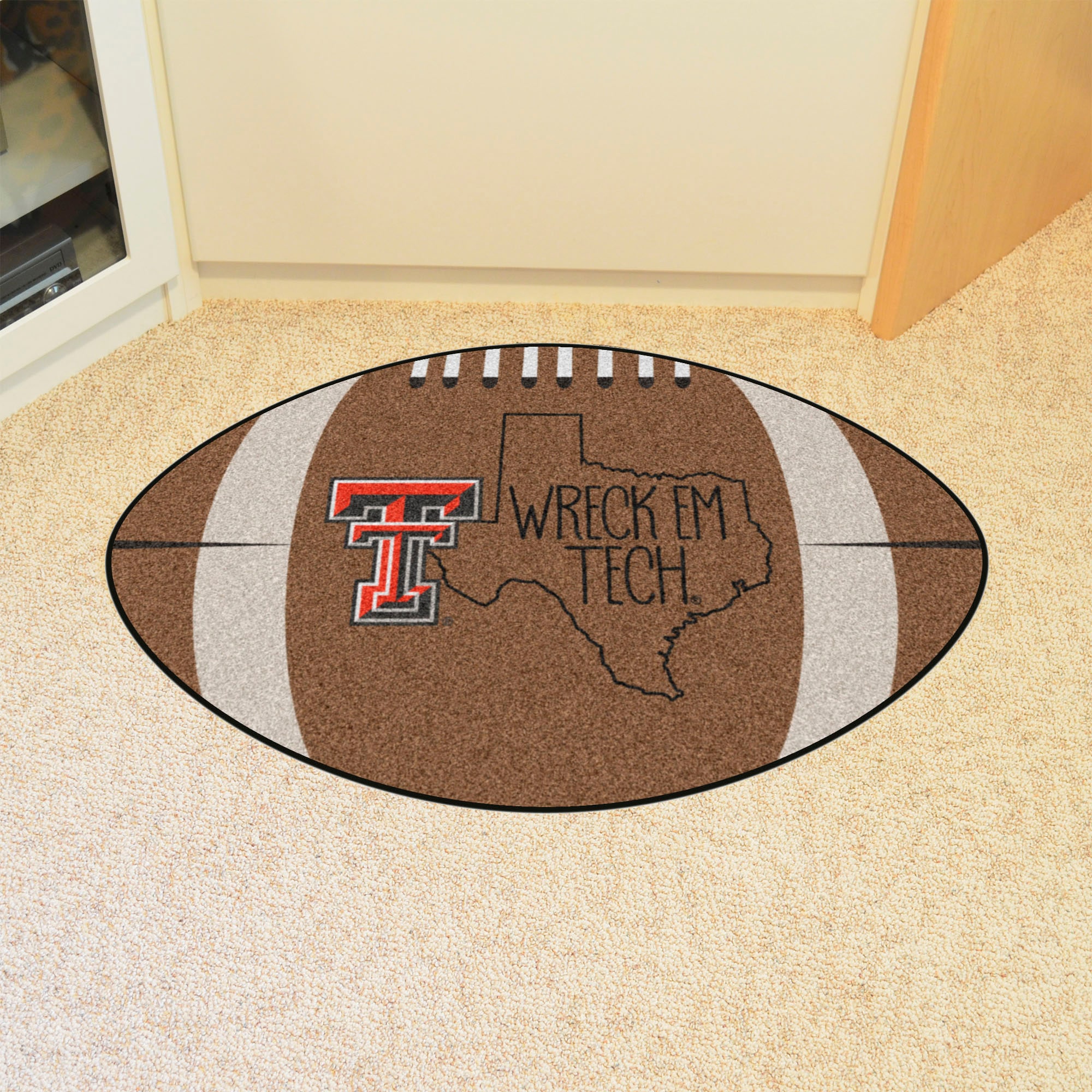 FANMATS 21231 Texas Tech Red Raiders 32.5-in x 20.5-in Brown Nylon Non-Slip Grip Indoor Decorative Sports Door Mat