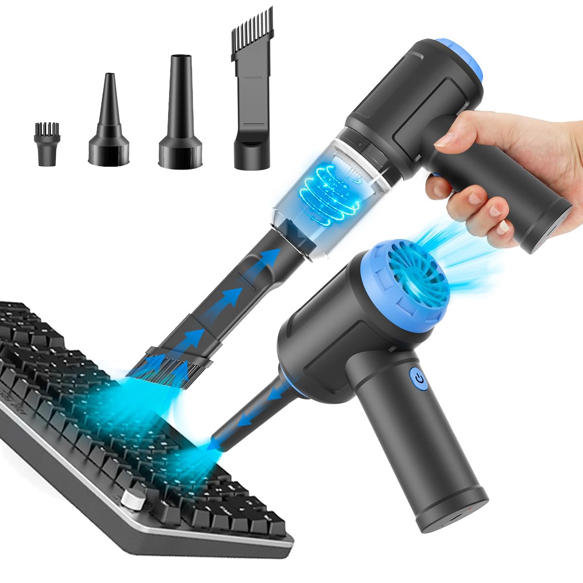 Anqtovp Air Duster Computer Vacuum Cleaner for Keyboard Cleaning Cordless Canned Air 110000RPM Powerful PC Cleaner VC08 durable home and garden #LAN0722N069