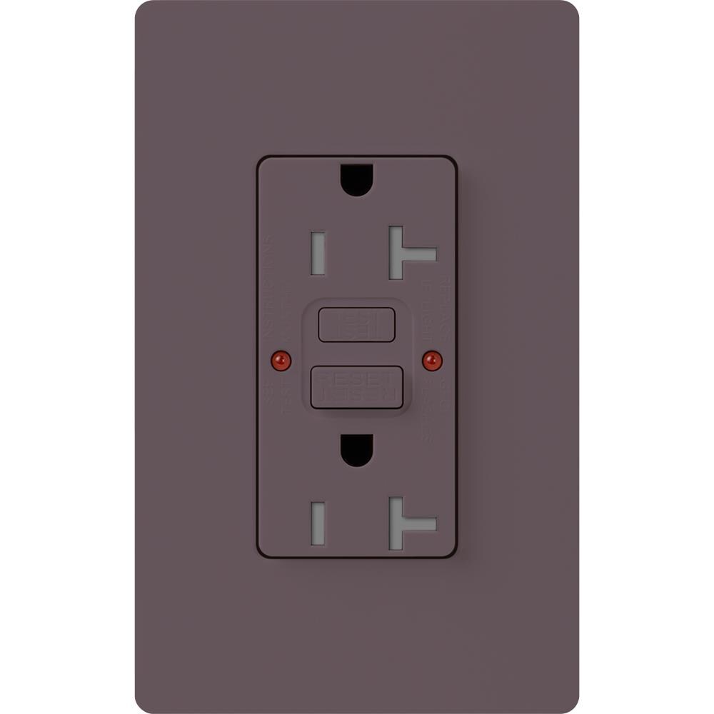 Lutron SCR-20-GFST-PL Claro 20-Amp Tamper Resistant GFCI Residential Decorator Surge Outlet, Plum
