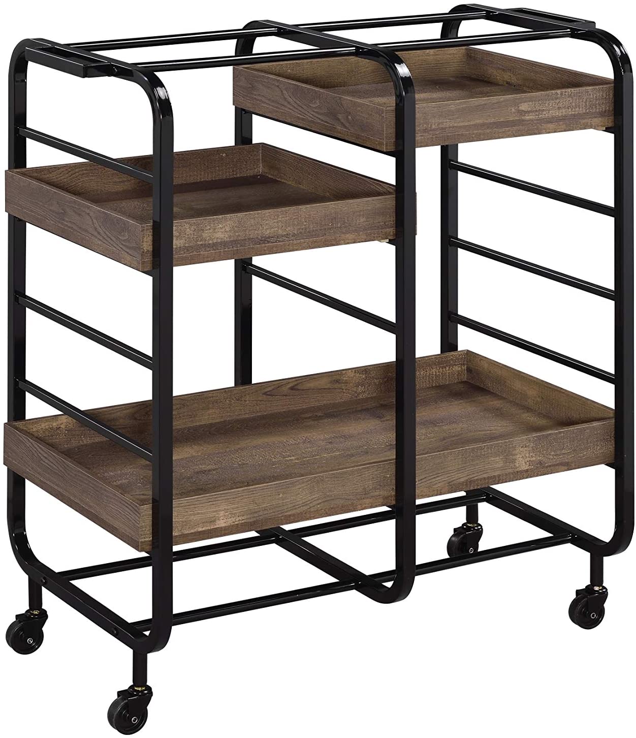 Damerin ZQ-DS-F37 2 -Tier Black Wood Storage bin rack ( 17-in W x 34-in D x 38-in H )