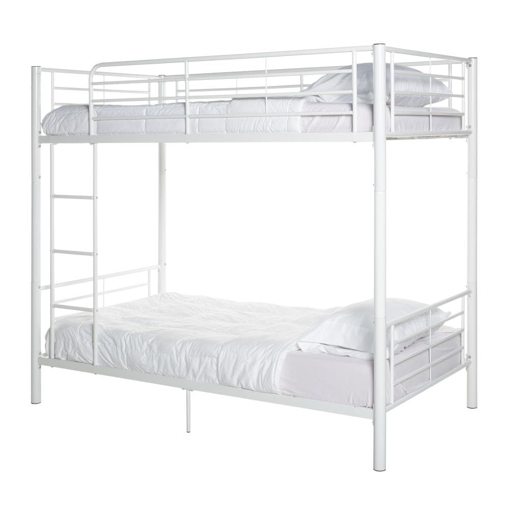 Walker Edison White Twin Over Bunk, Walker Edison Twin Over Full Bunk Bed