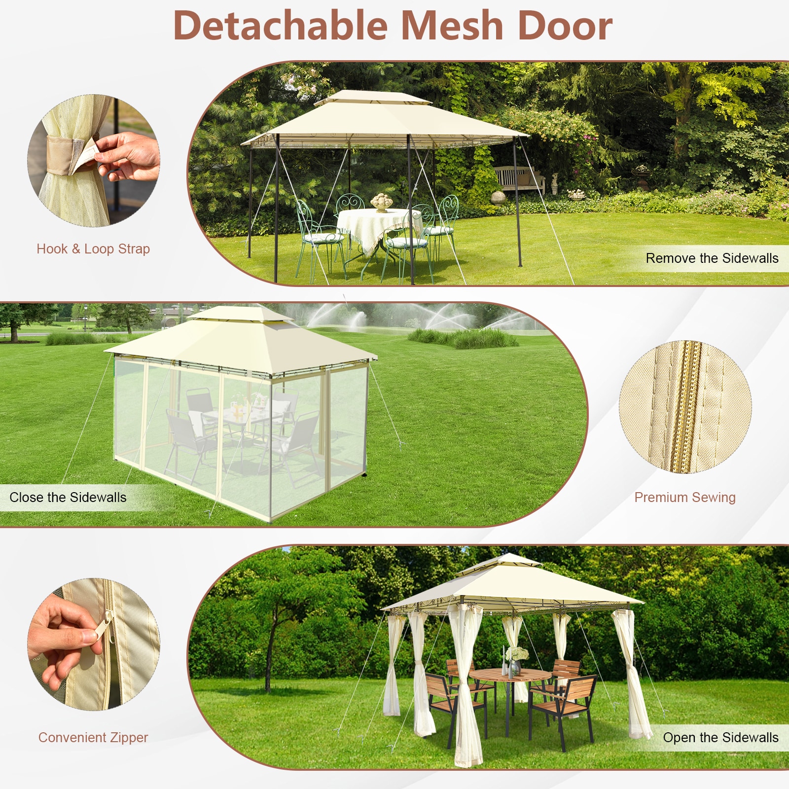 Slickblue D-CO-EB45301PN Wood-Resin-Gazebos - View #4