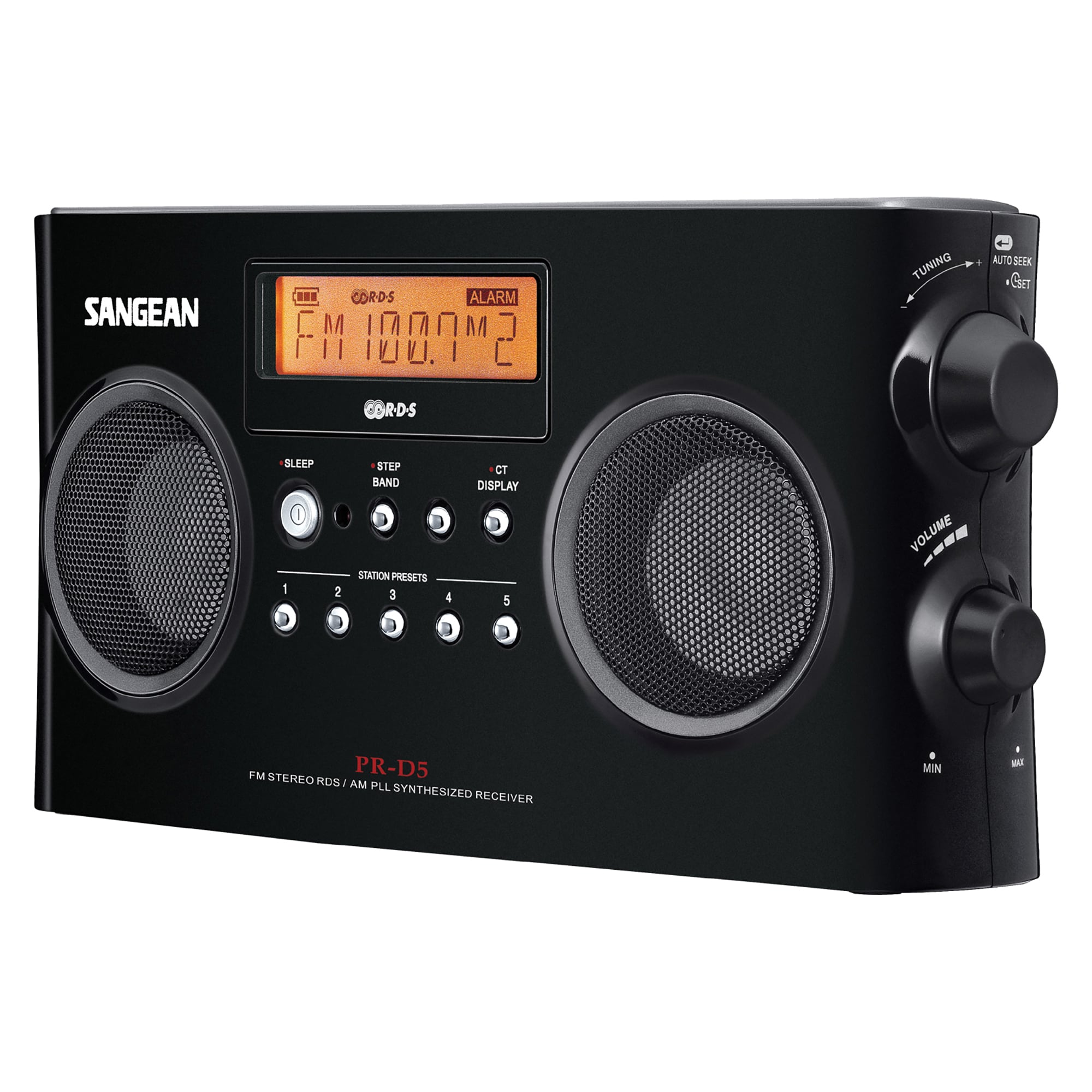 Sangean Black Digital Portable Stereo Receiver with AM/FM Radio - Battery  or AC Powered - 10 Presets - Backlit LCD Display - Headphone Jack - Alarm  in the Boomboxes & Radios department at