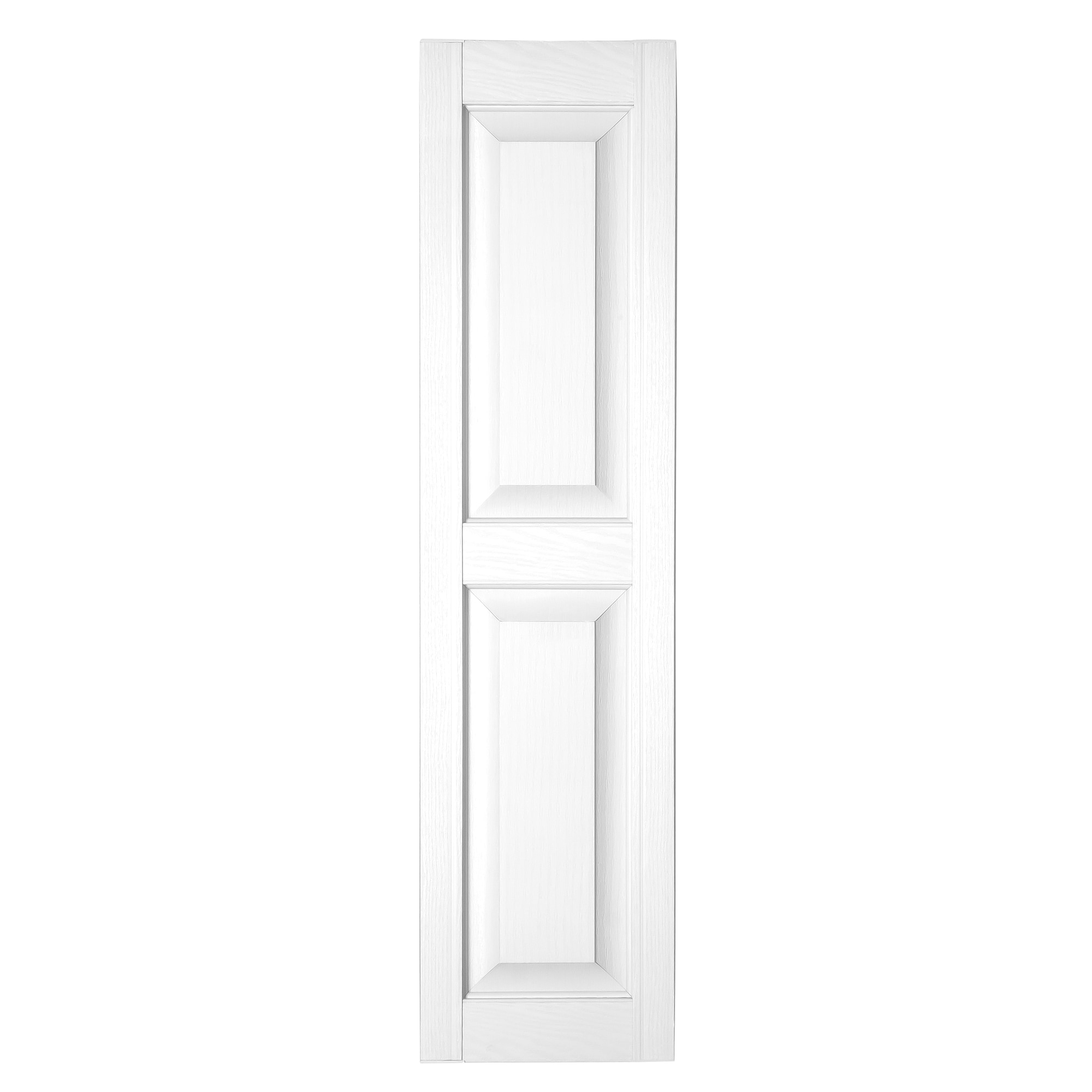 RELIABILT RP1267001 12-in W x 67-in H White Raised panel Polypropylene Exterior Shutters ( 2 -Pack )