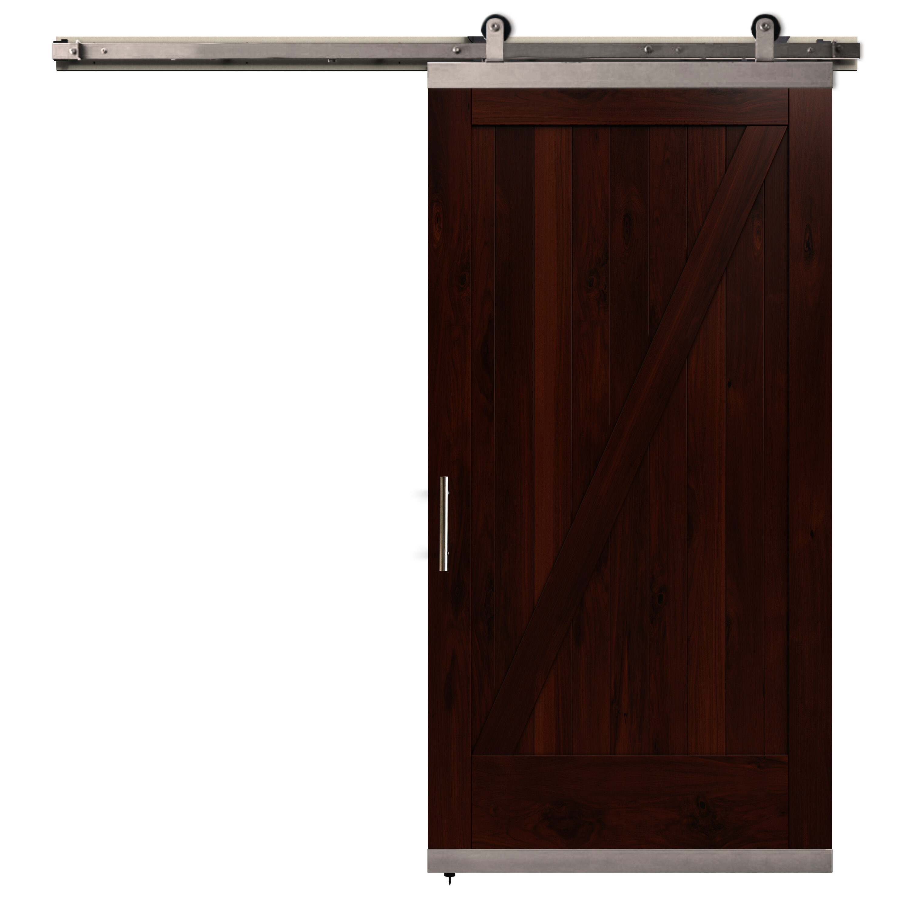 JELD-WEN LOWOLJW248800133 42-in x 80-in Chestnut Z-frame Walnut Wood Solid core Single Barn Door (Hardware Included)
