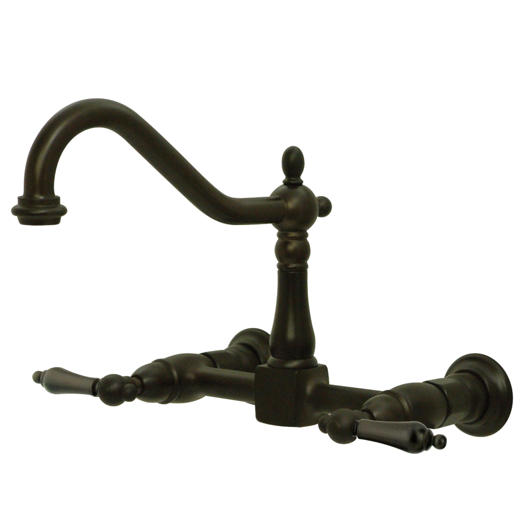 Elements of Design ES1245AL Oil-rubbed bronze Double Handle Wall-mount Bridge Kitchen Faucet