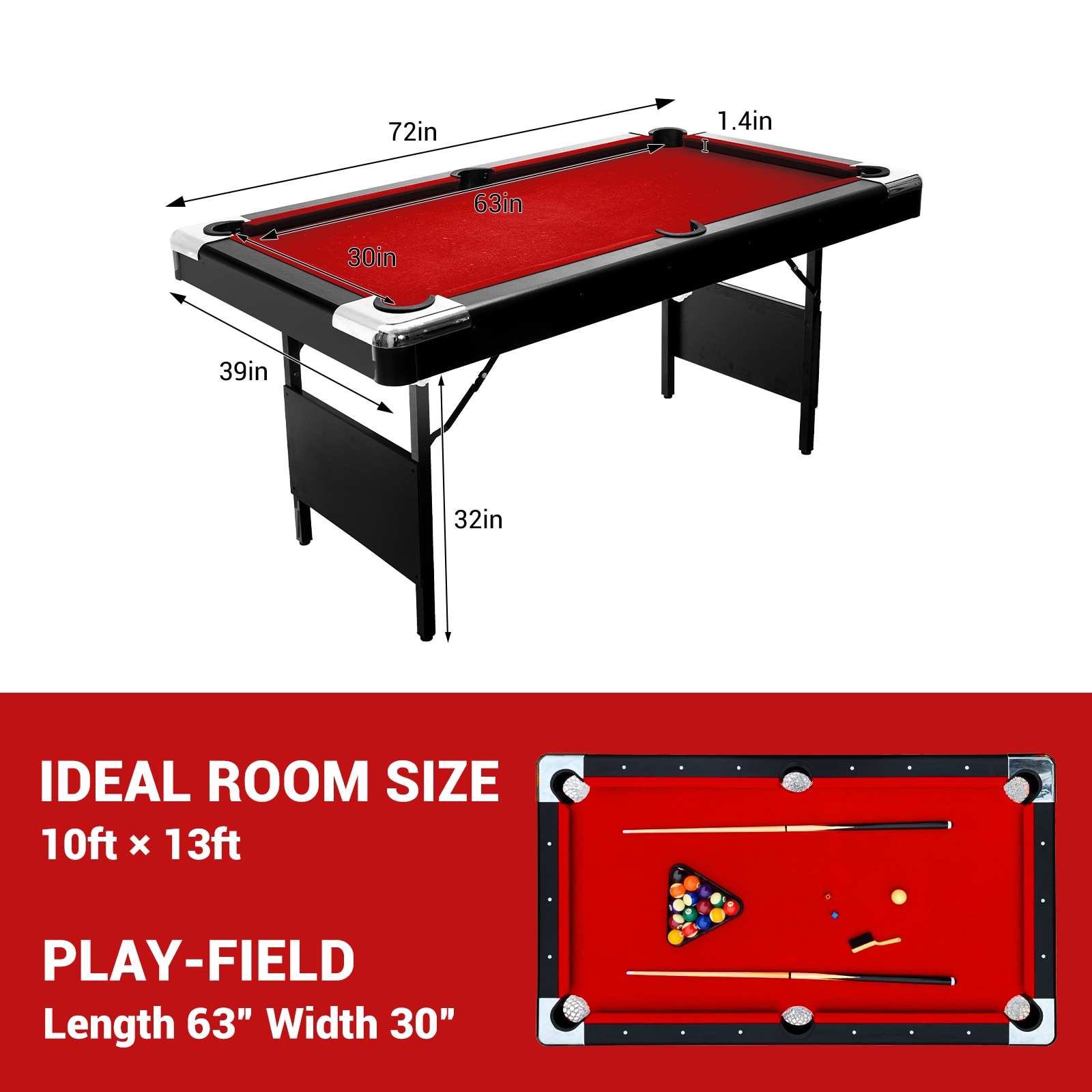 Garvee QXTWUZ13 Pool-Table - View #2
