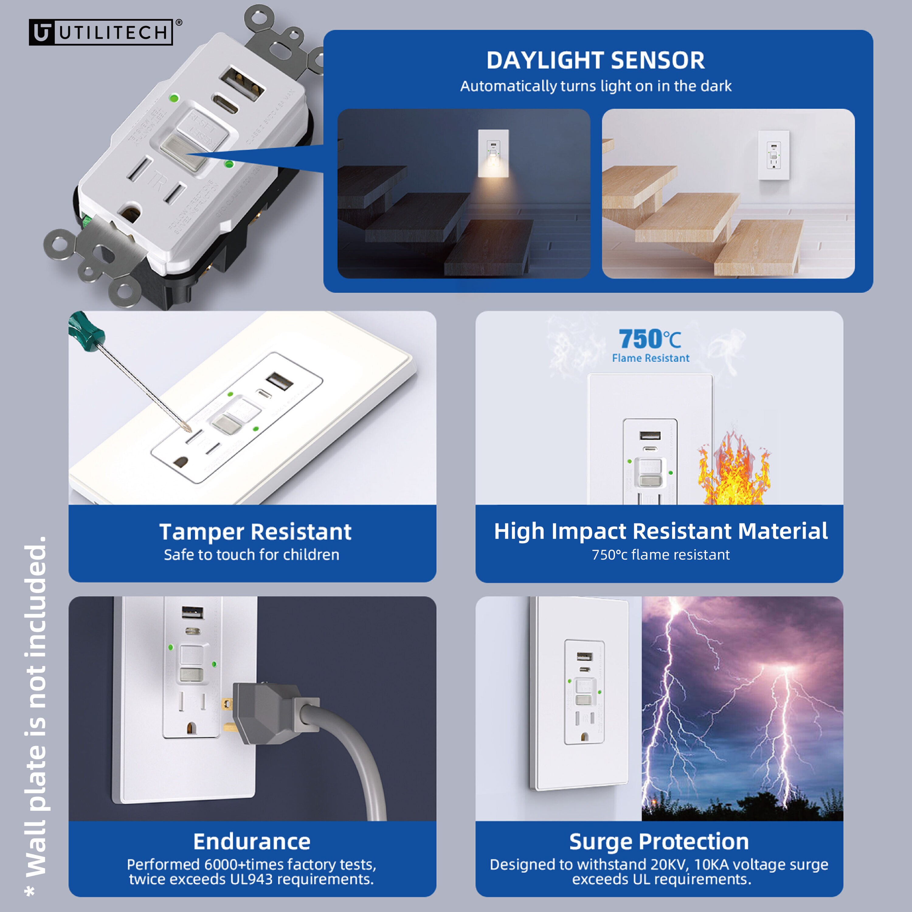 Utilitech LGR2315ACL1-WH receptacles - View #5