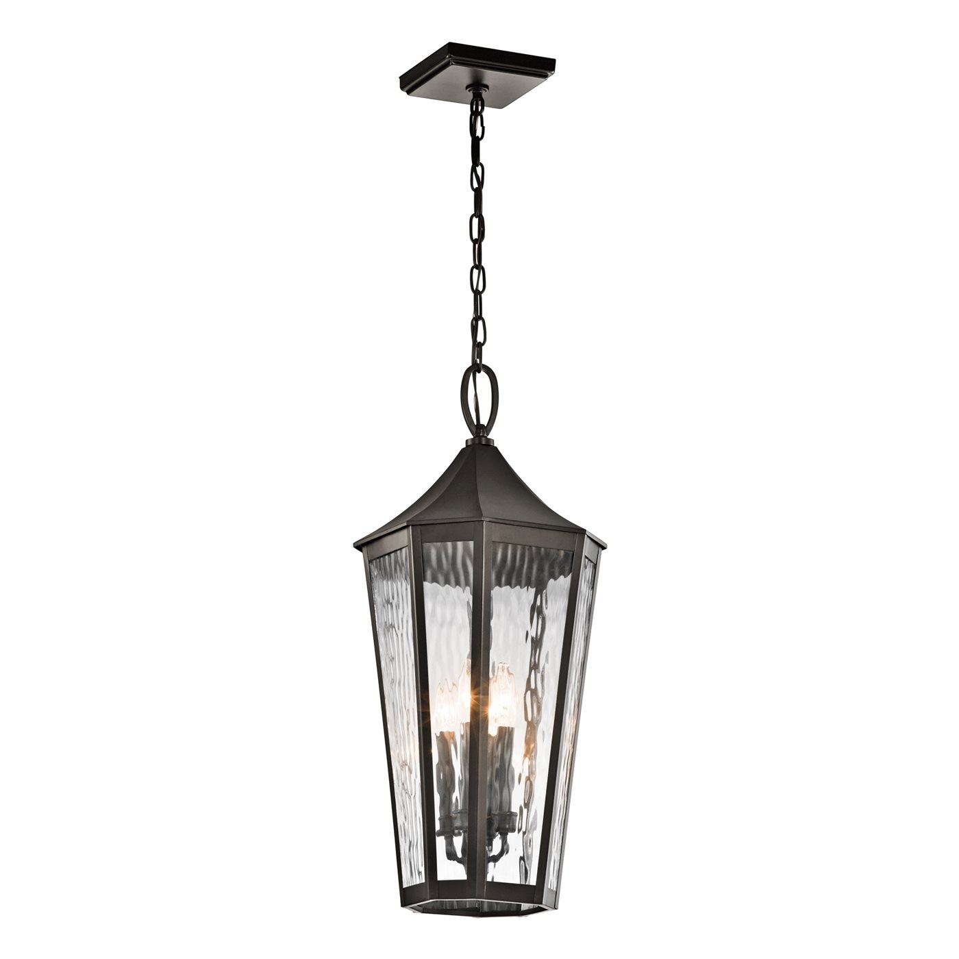 Kichler Rochdale 4-Light Olde Bronze Traditional Clear Glass Lantern ...