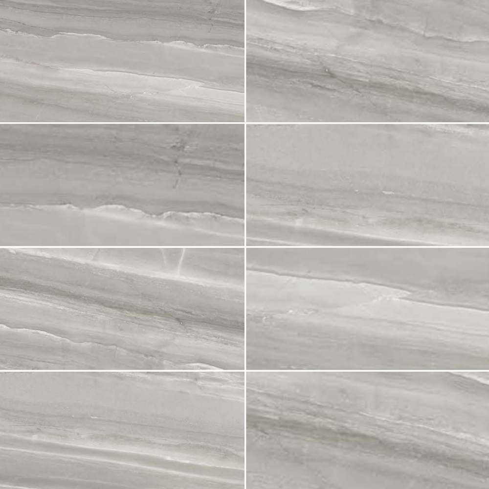 The Tile Life TFLOR1224MA Porto Alaska Gray 12-in x 24-in Matte Porcelain Marble Look Floor and Wall Tile (13.56-sq. ft/ Carton)